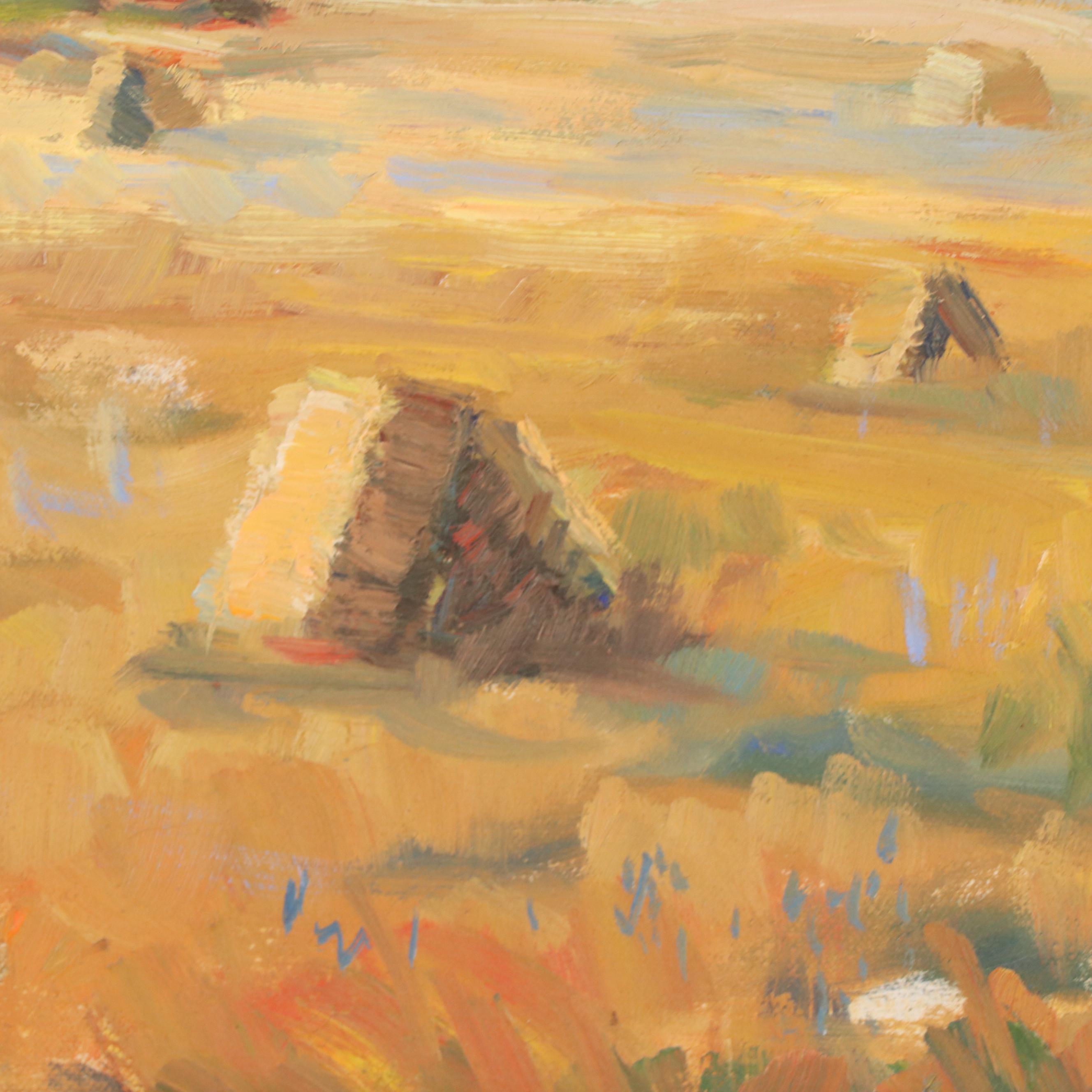 Ron Leonard Oil Painting of Farm Landscape, 1978