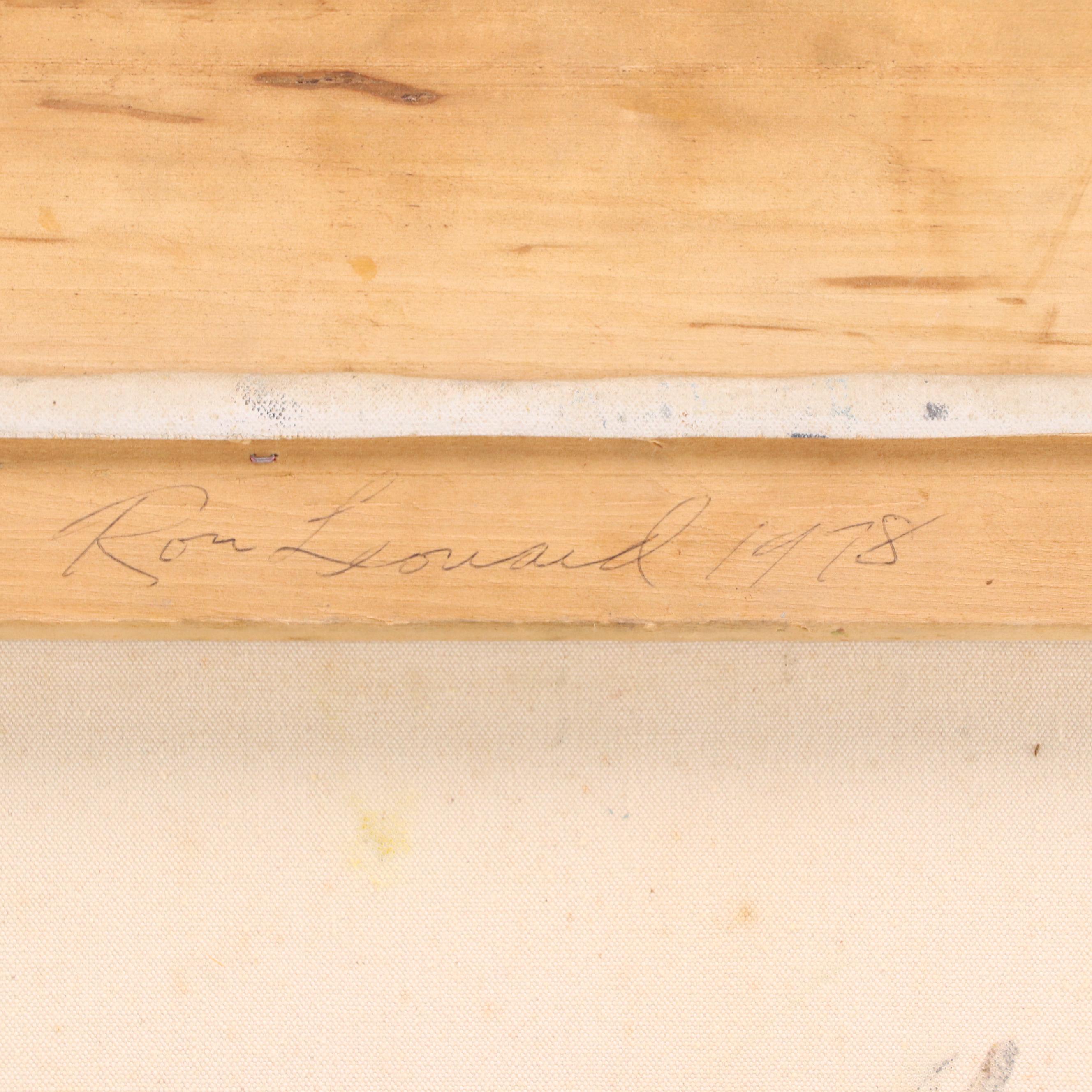 Ron Leonard Oil Painting of Farm Landscape, 1978