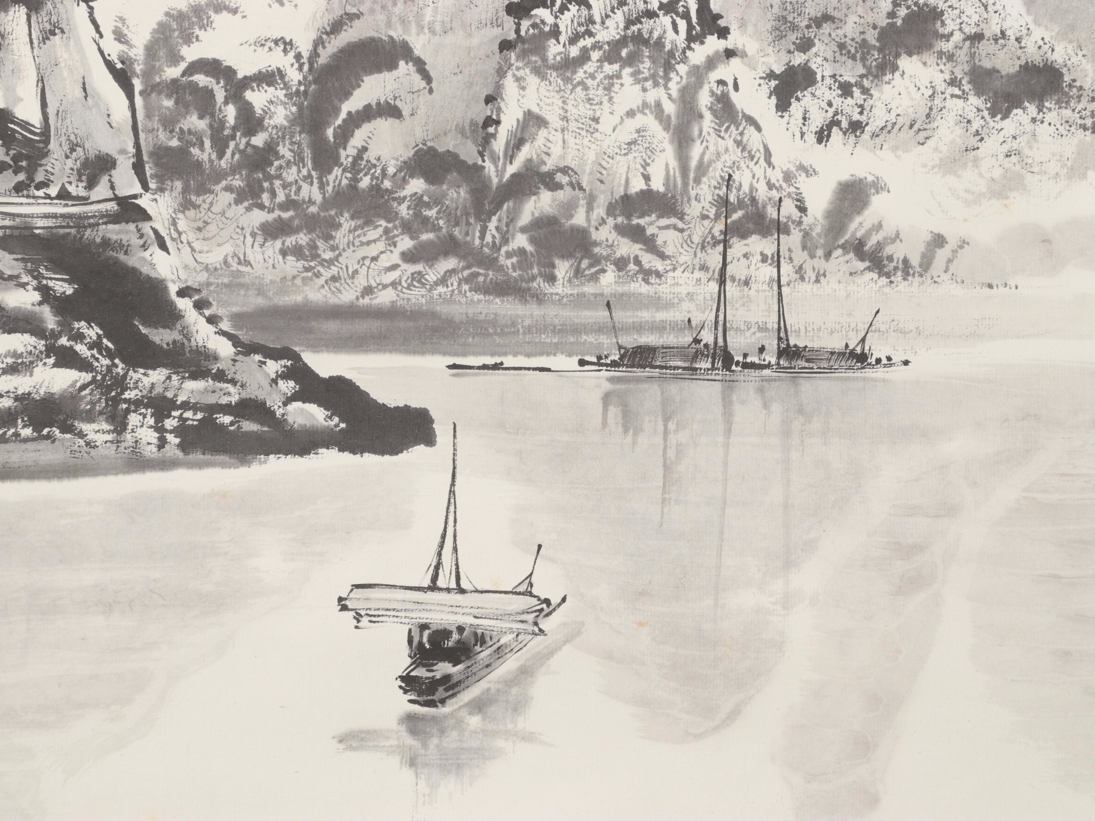 Two Vintage Chinese Ink Scroll Paintings