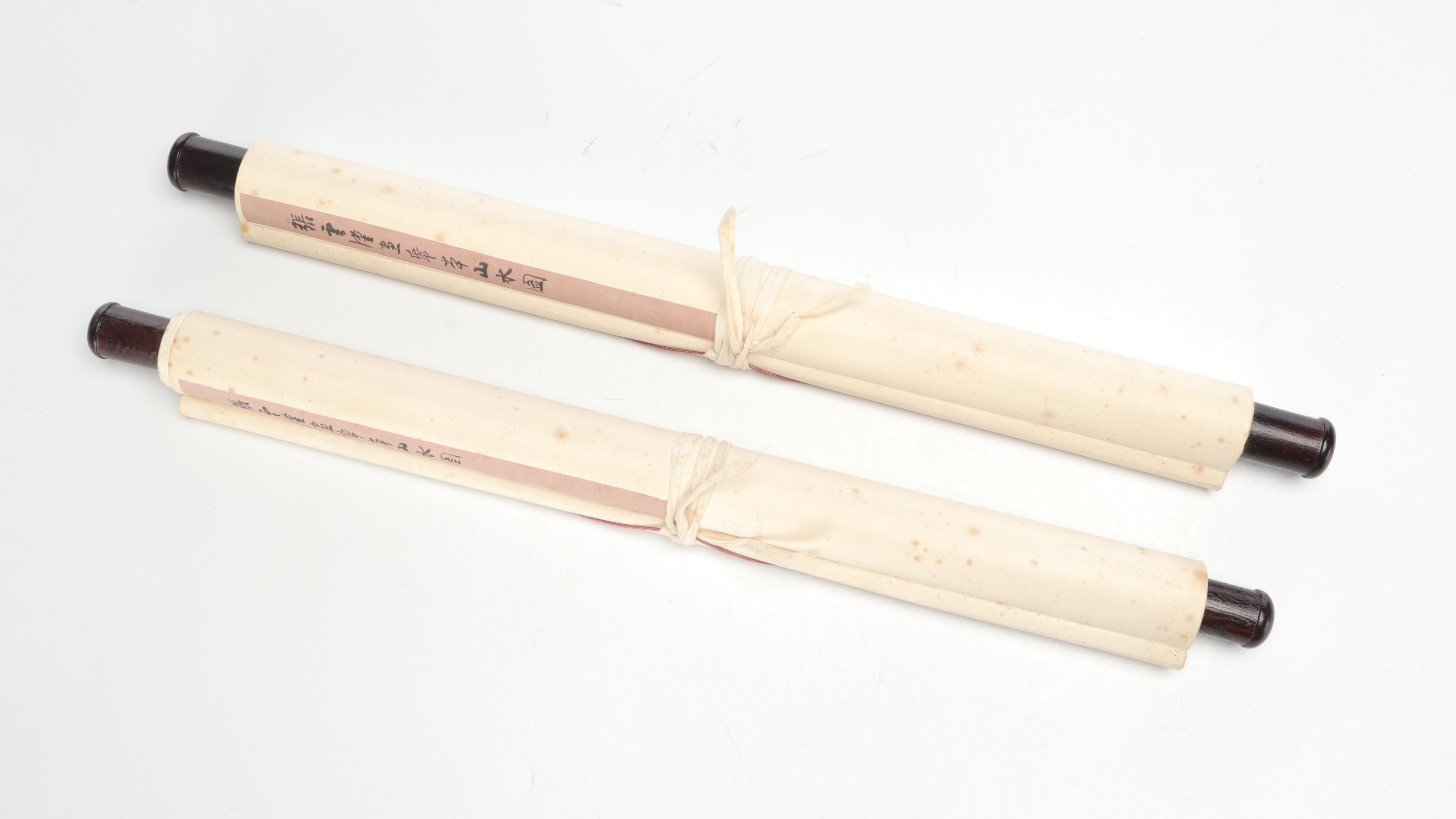 Two Vintage Chinese Ink Scroll Paintings