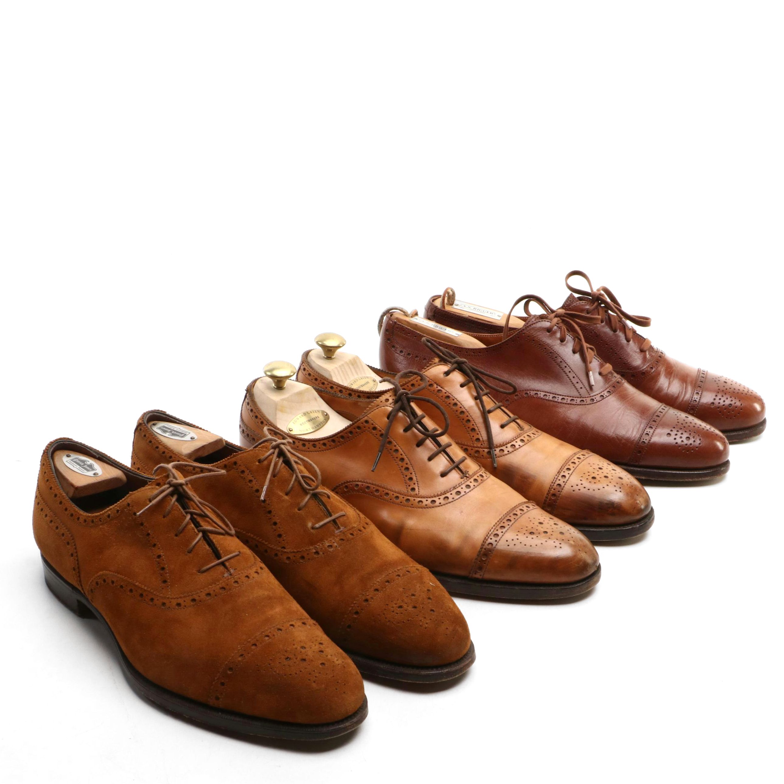 Men's Polo Ralph Lauren and Edward Green Cap Toe Brogues in Leather and Suede