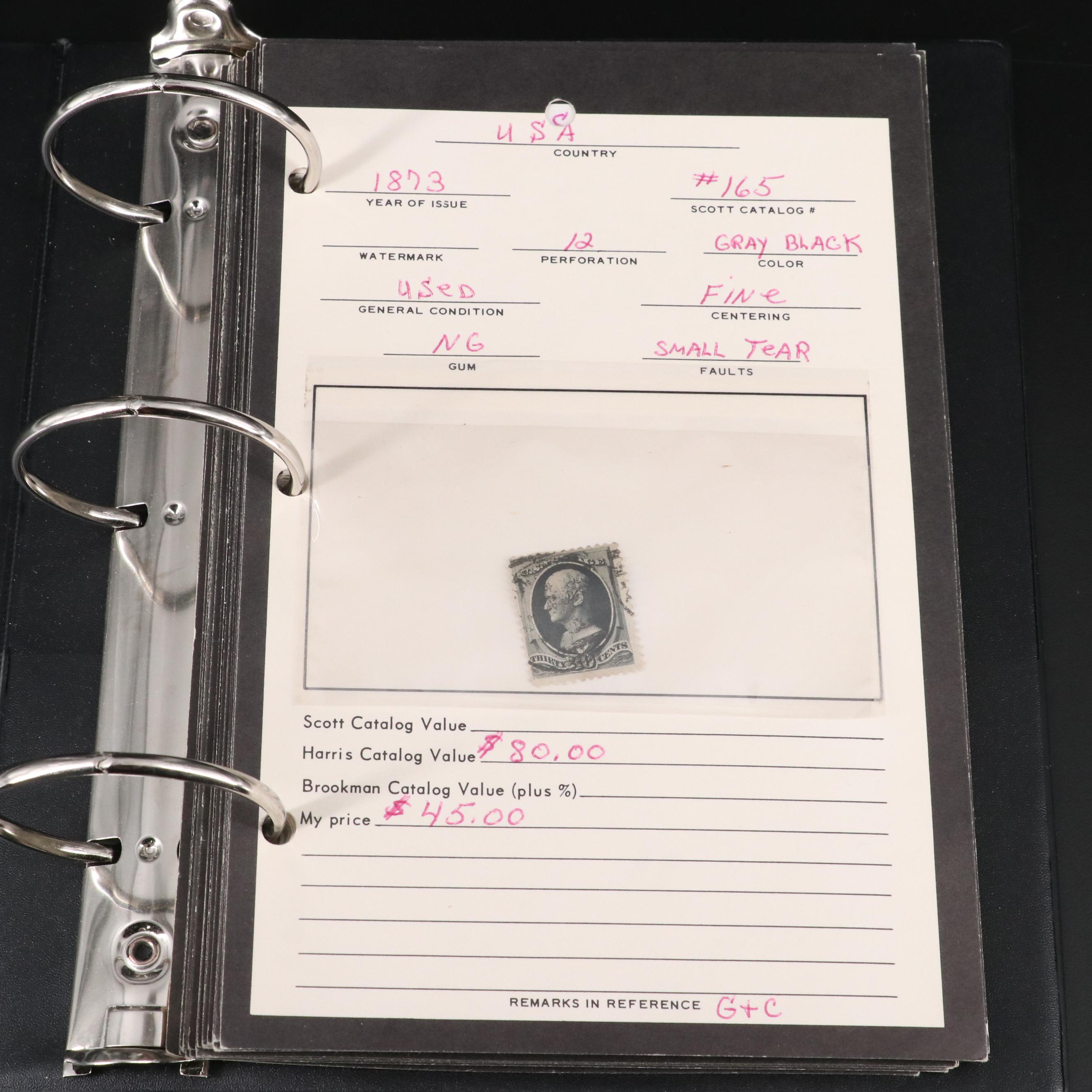 Binder of U.S. Carded Postage Stamps, Including Columbian, Pan-American and More