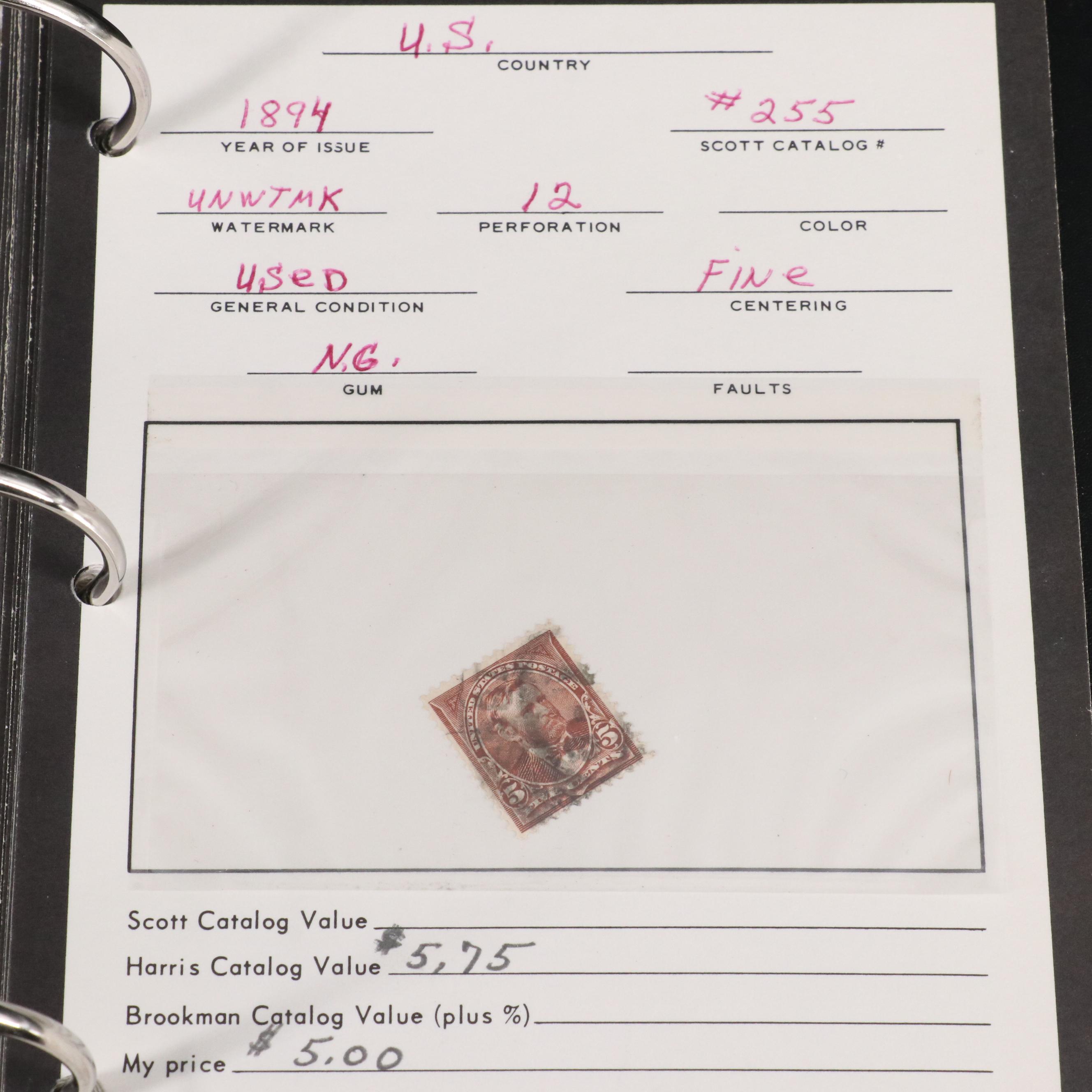 Binder of U.S. Carded Postage Stamps, Including Columbian, Pan-American and More