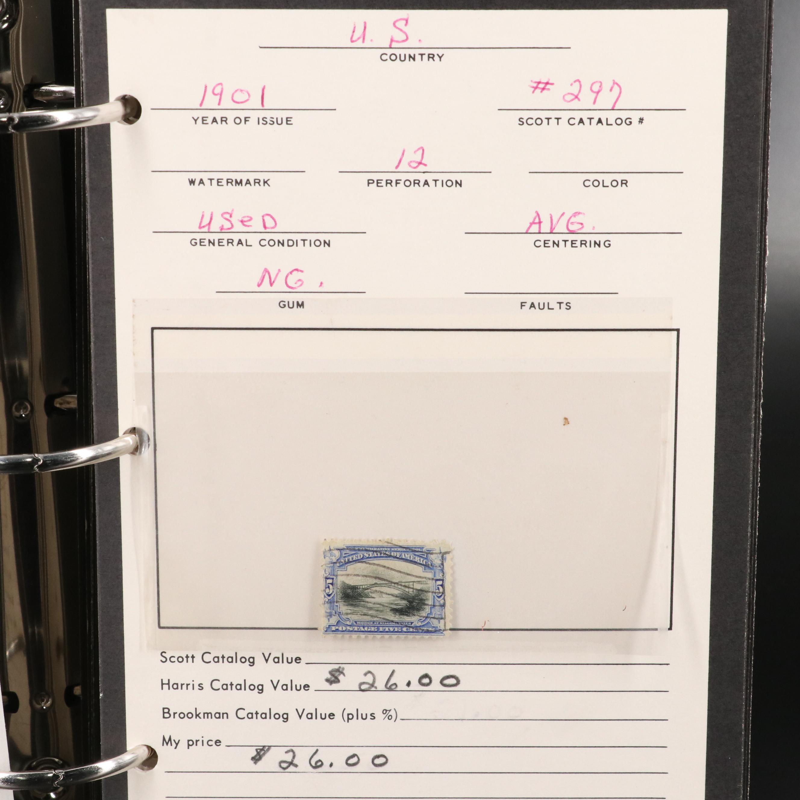 Binder of U.S. Carded Postage Stamps, Including Columbian, Pan-American and More