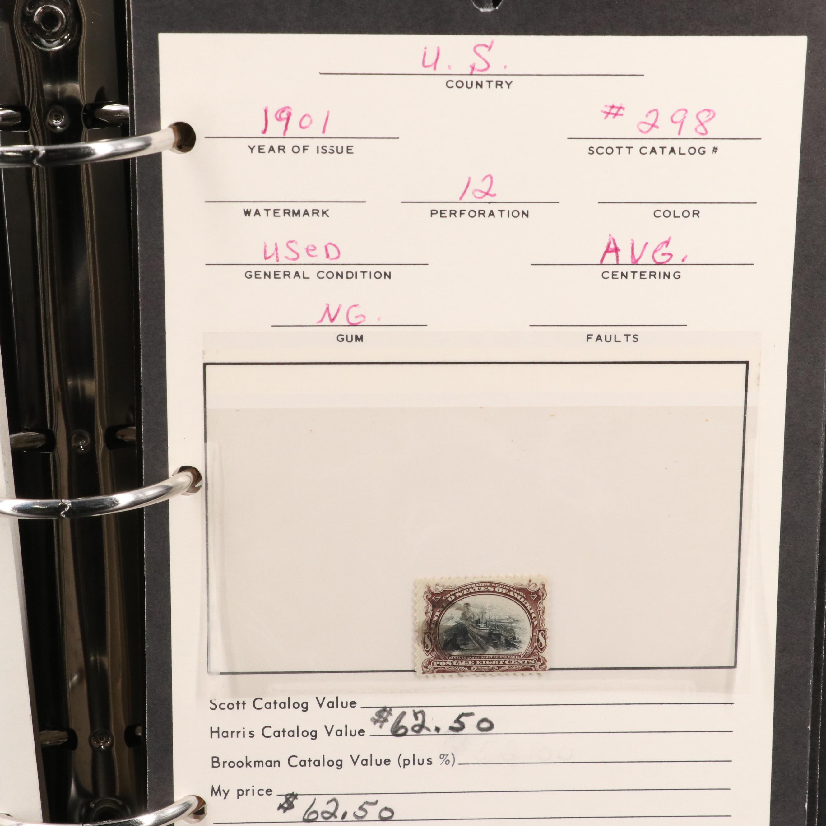 Binder of U.S. Carded Postage Stamps, Including Columbian, Pan-American and More