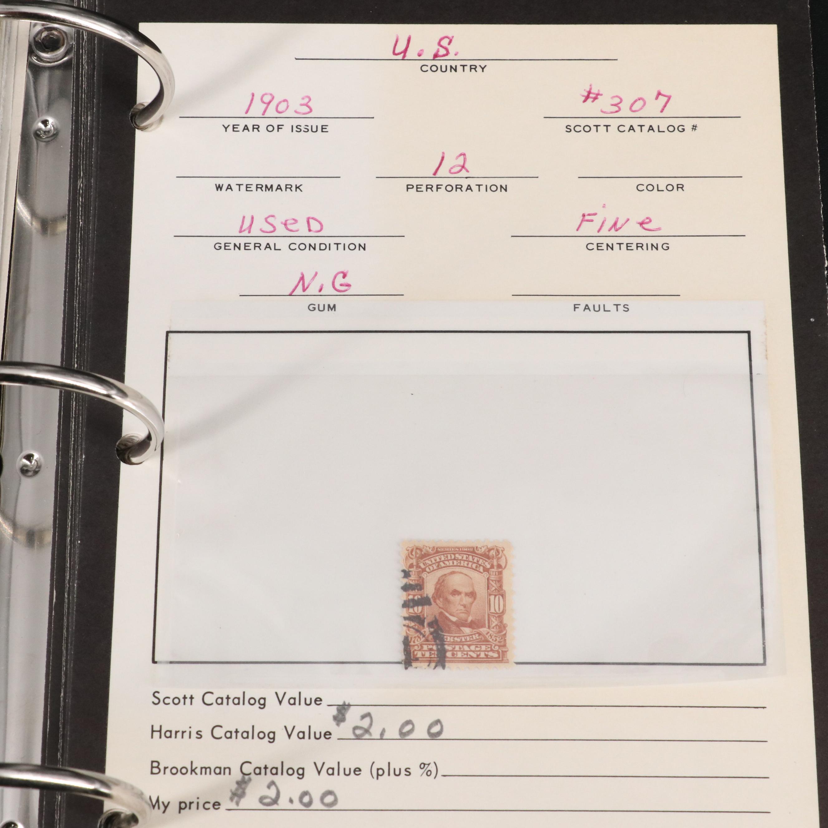 Binder of U.S. Carded Postage Stamps, Including Columbian, Pan-American and More