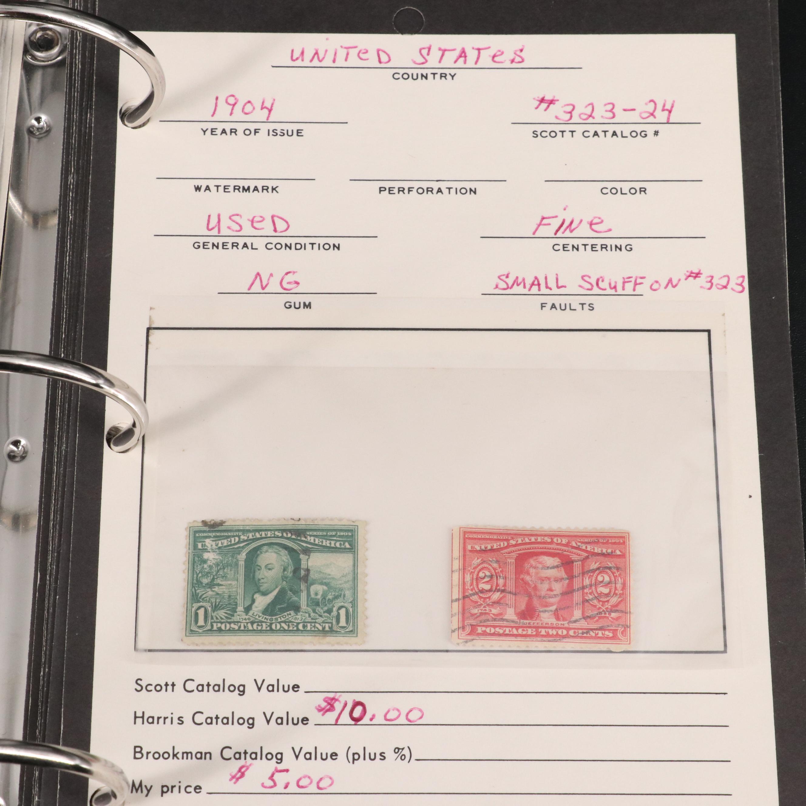 Binder of U.S. Carded Postage Stamps, Including Columbian, Pan-American and More