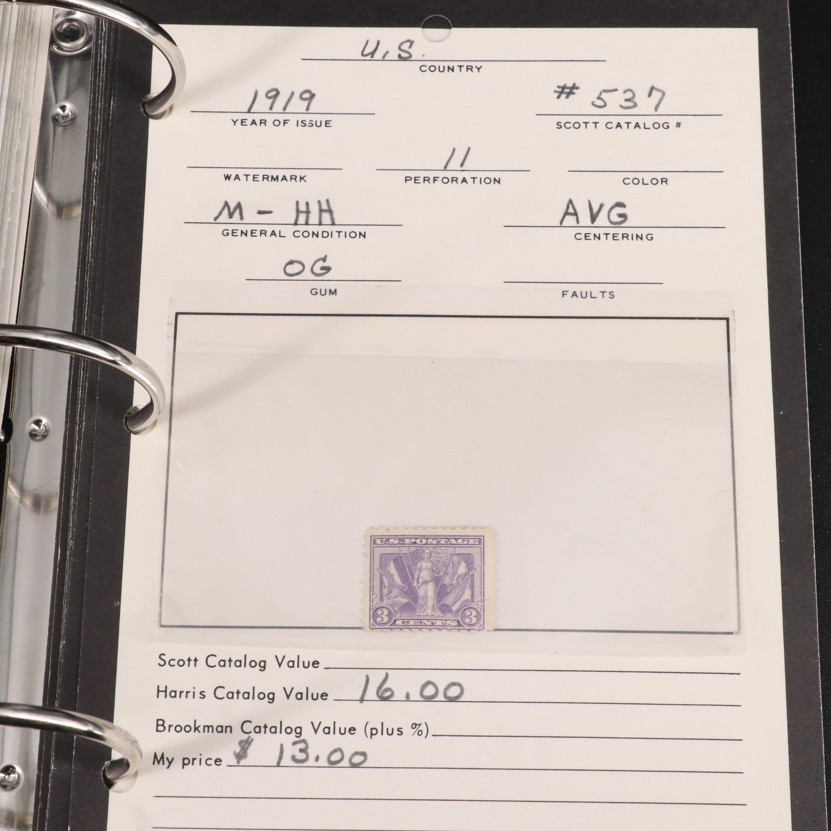 Binder of U.S. Carded Postage Stamps, Including Columbian, Pan-American and More