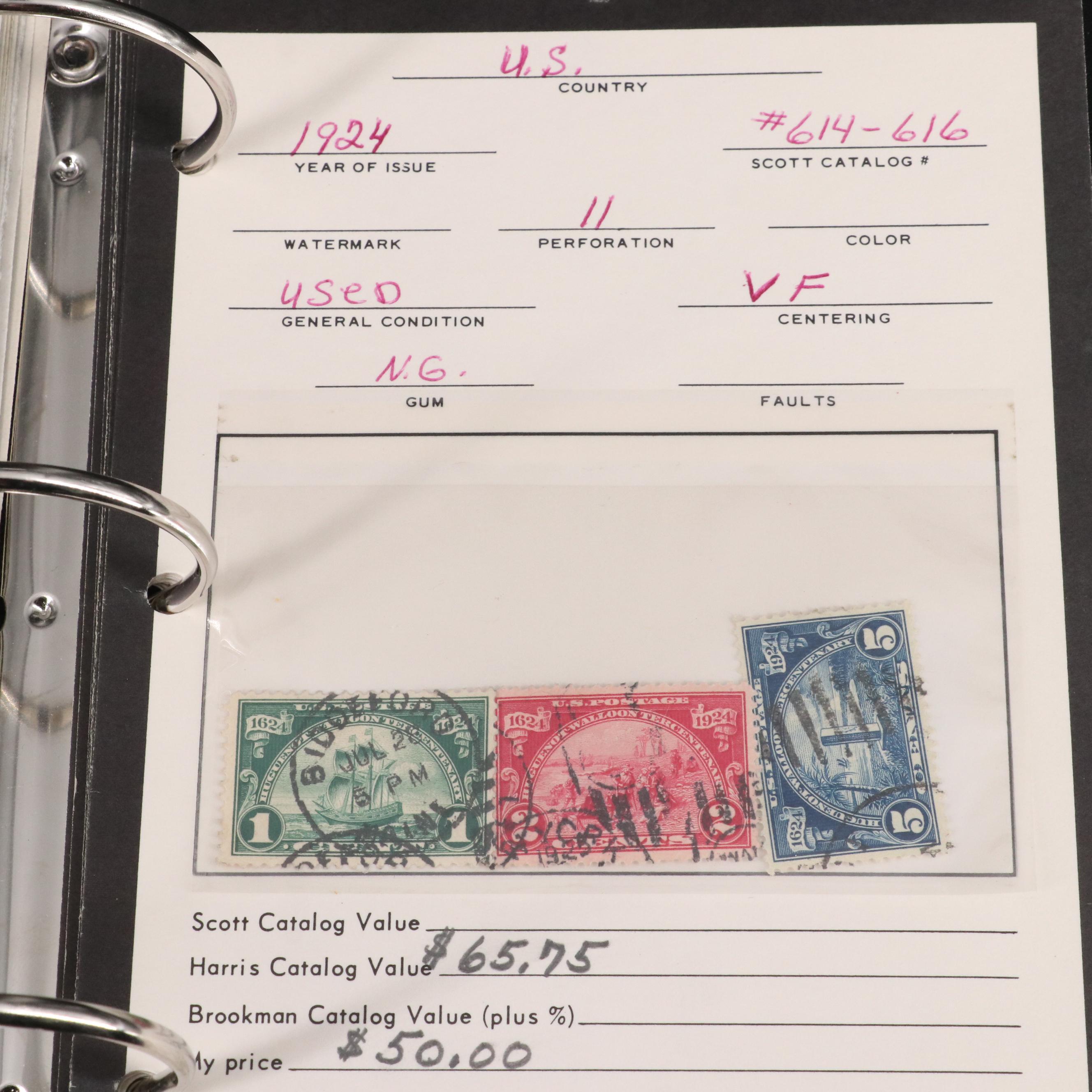 Binder of U.S. Carded Postage Stamps, Including Columbian, Pan-American and More