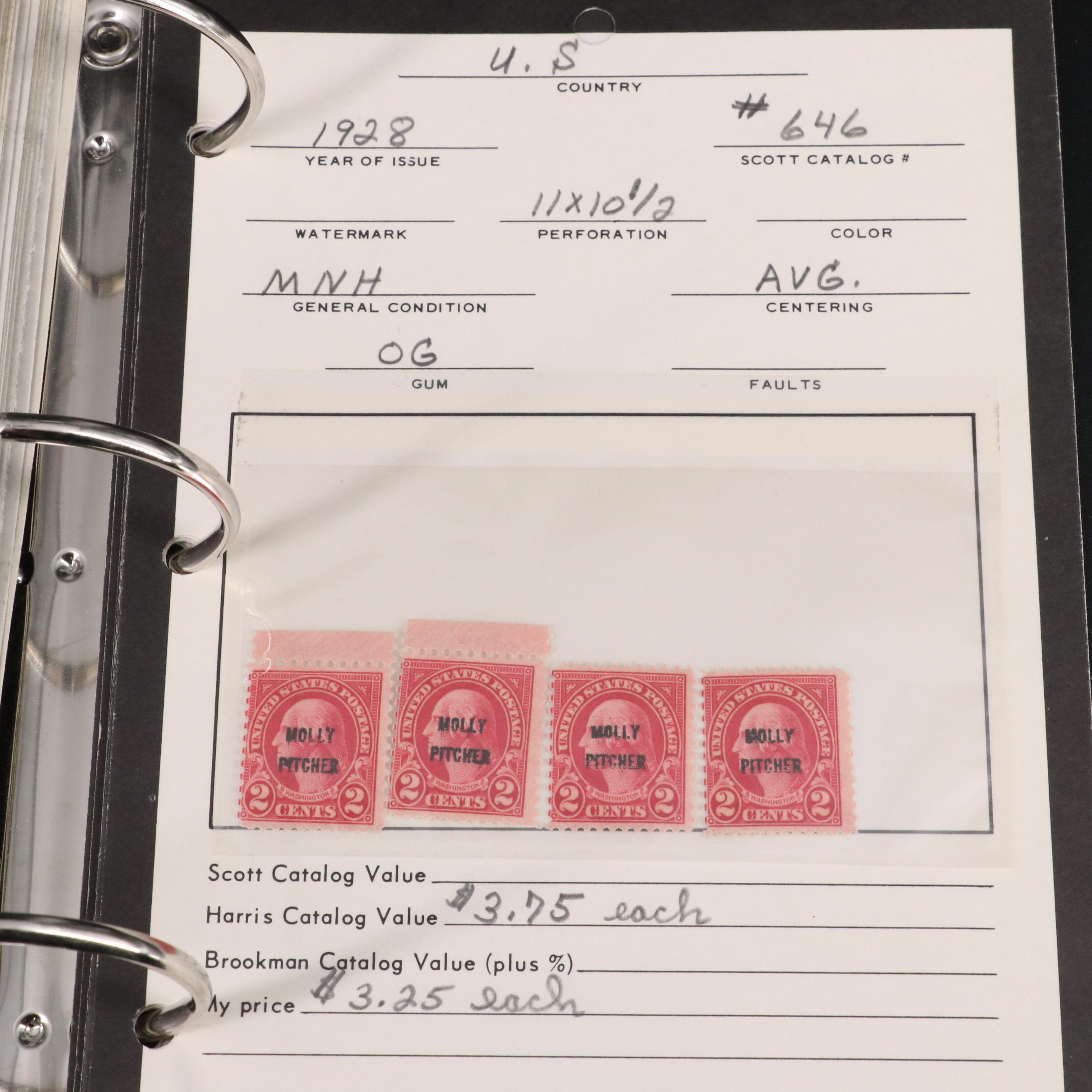 Binder of U.S. Carded Postage Stamps, Including Columbian, Pan-American and More