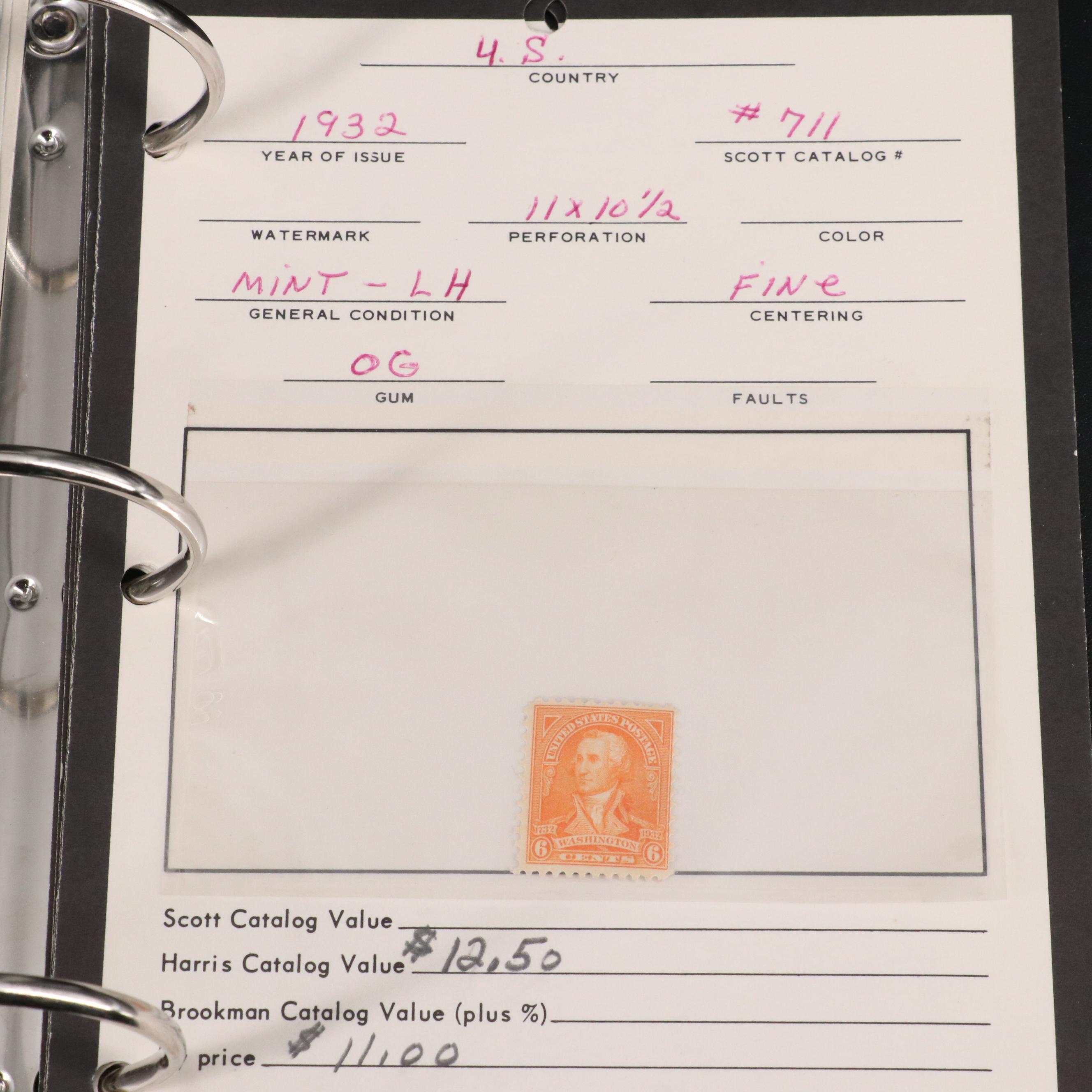 Binder of U.S. Carded Postage Stamps, Including Columbian, Pan-American and More