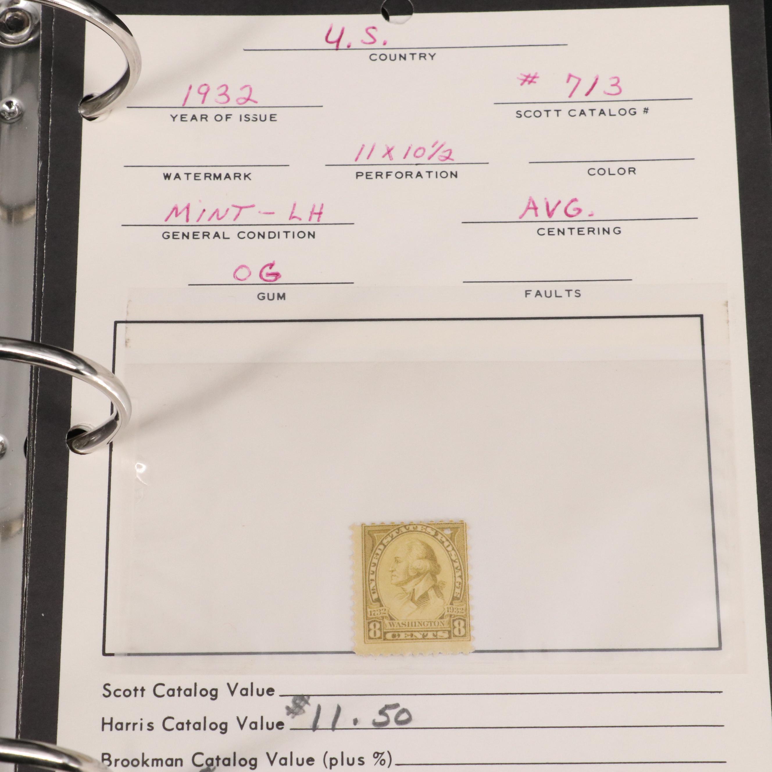 Binder of U.S. Carded Postage Stamps, Including Columbian, Pan-American and More
