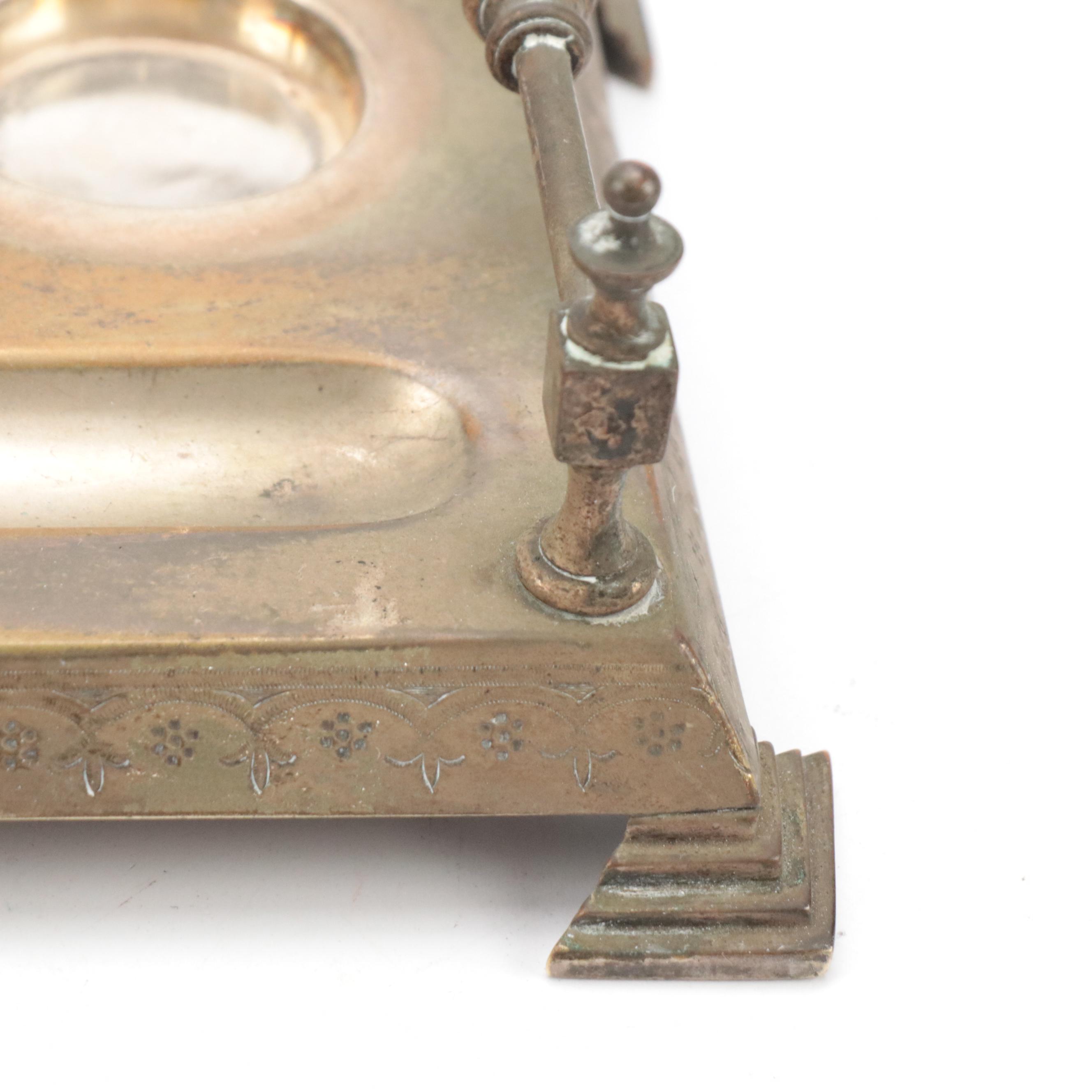 Victorian Robert Pringle (London) Silverplate Inkwell Stand