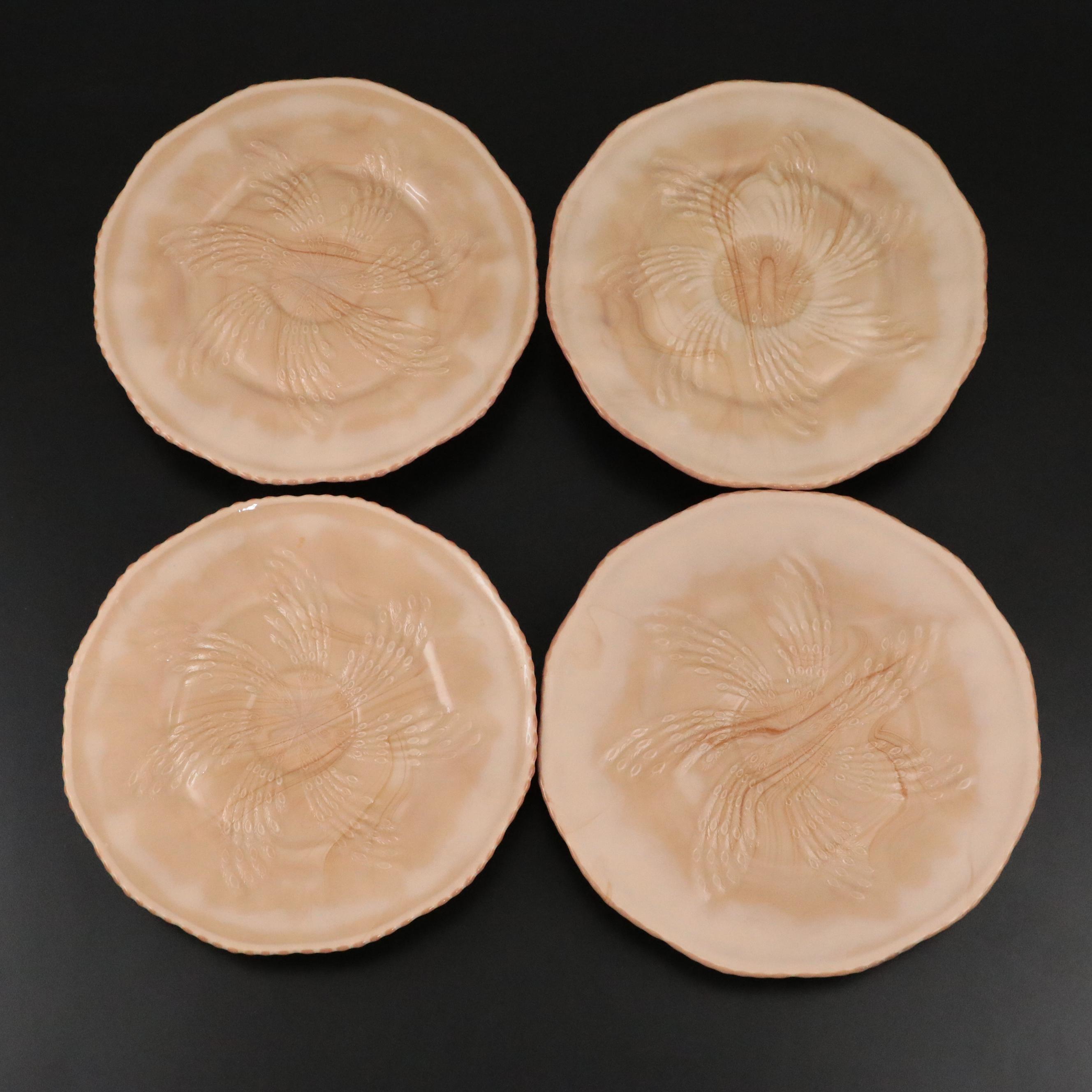 Fenton Chocolate Glass Footed Plates with Certificate from Fenton Museum