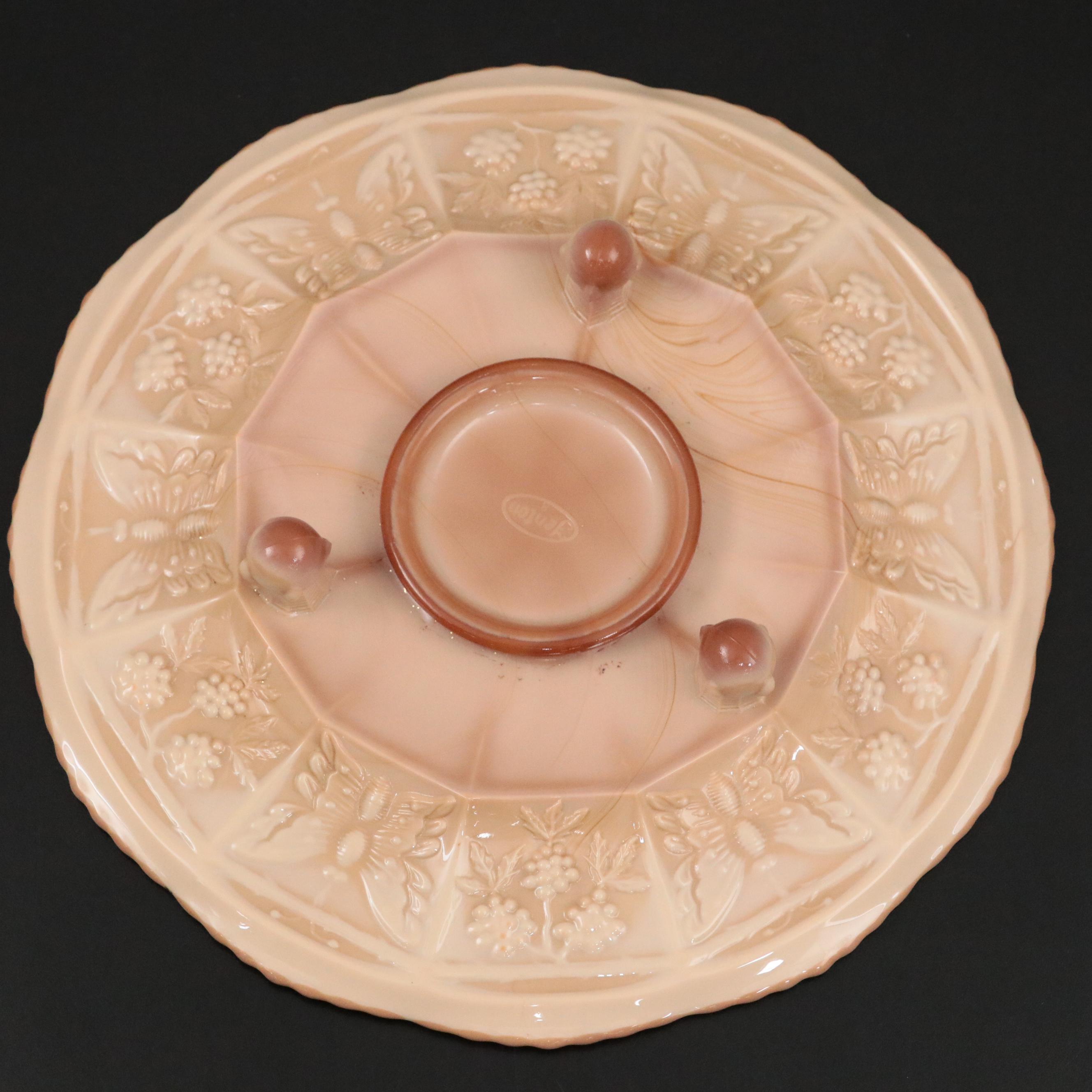 Fenton Chocolate Glass Footed Plates with Certificate from Fenton Museum