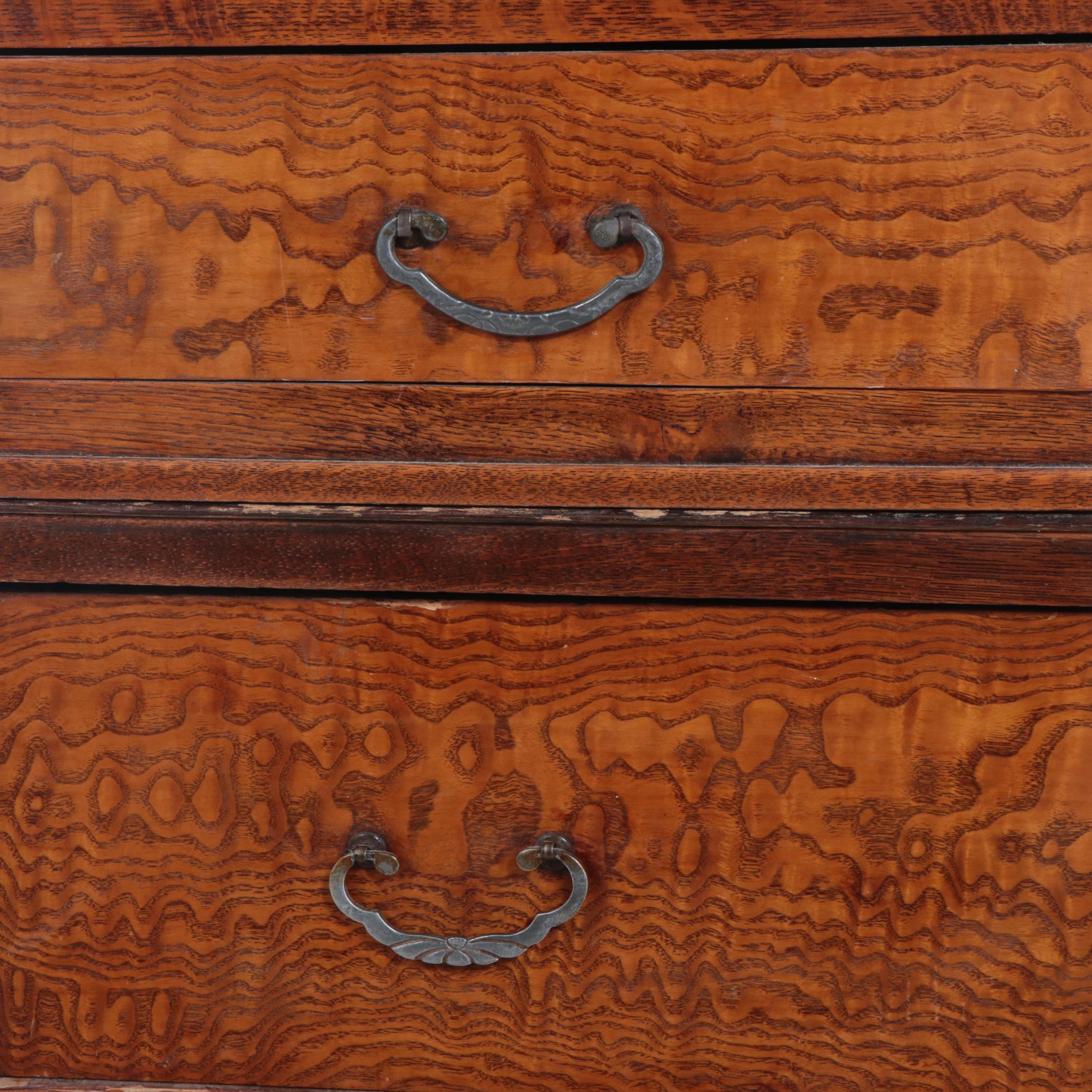 Japanese Oak and Elm Eight-Drawer Cabinet