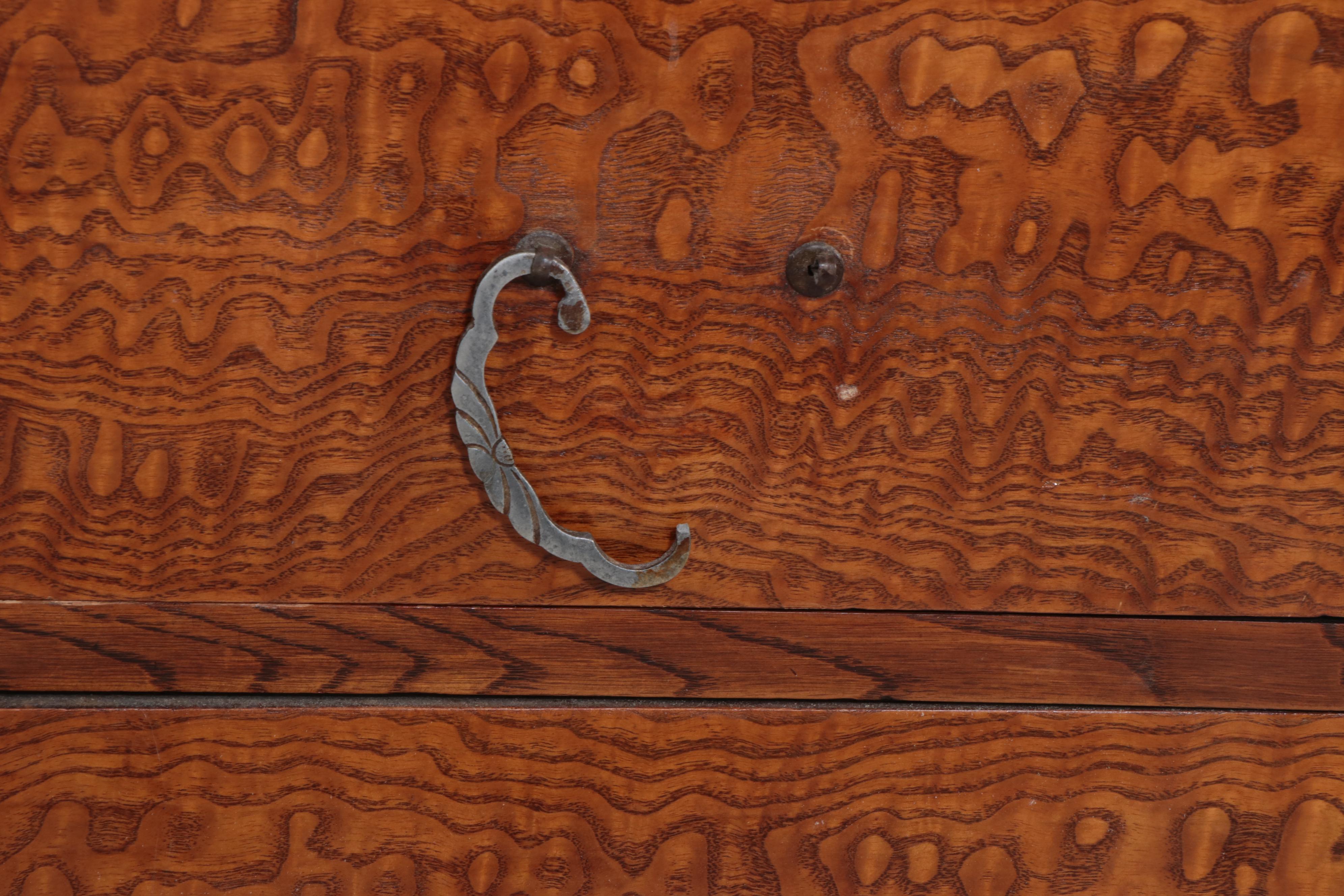 Japanese Oak and Elm Eight-Drawer Cabinet