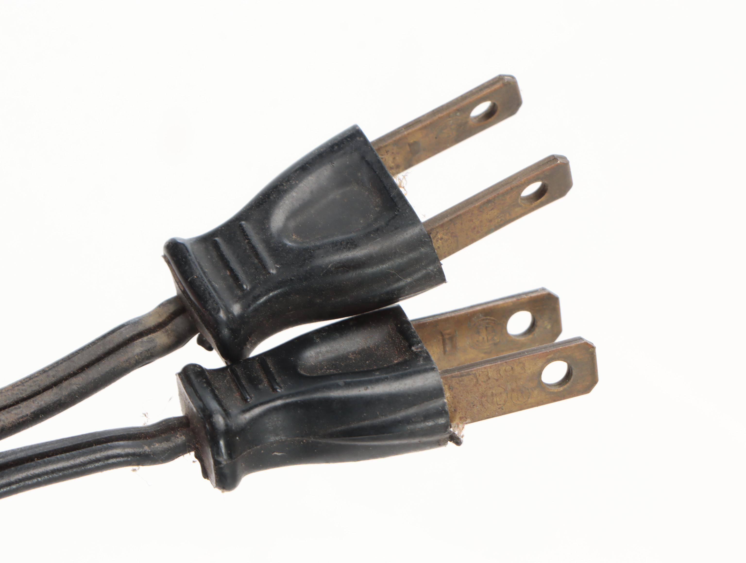 Pair of Mid Century Modern Gilt and Ceramic Table Lamps with Fiberglass Shades