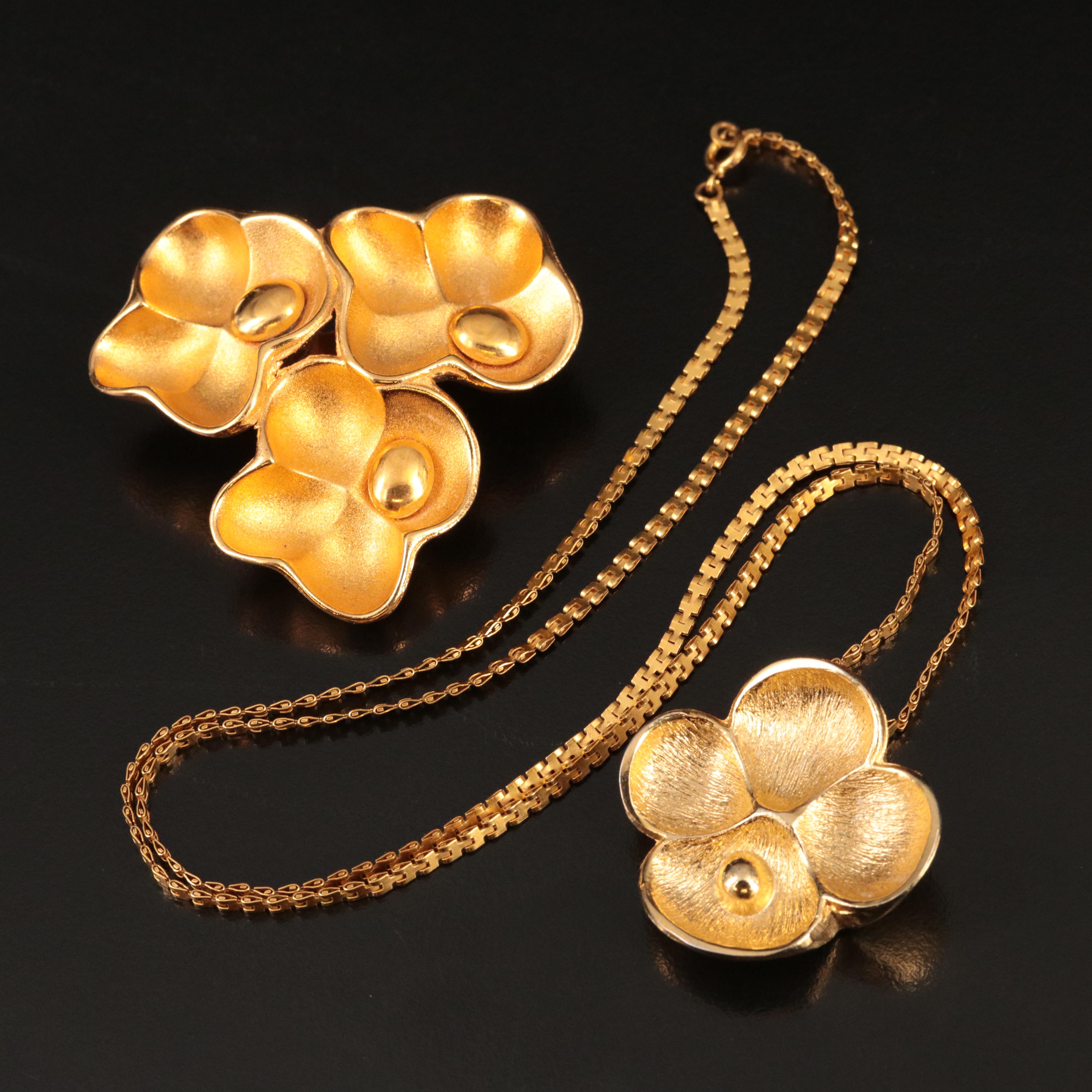 Oscar de la Renta Abstract Poppy Flower Jewelry Set