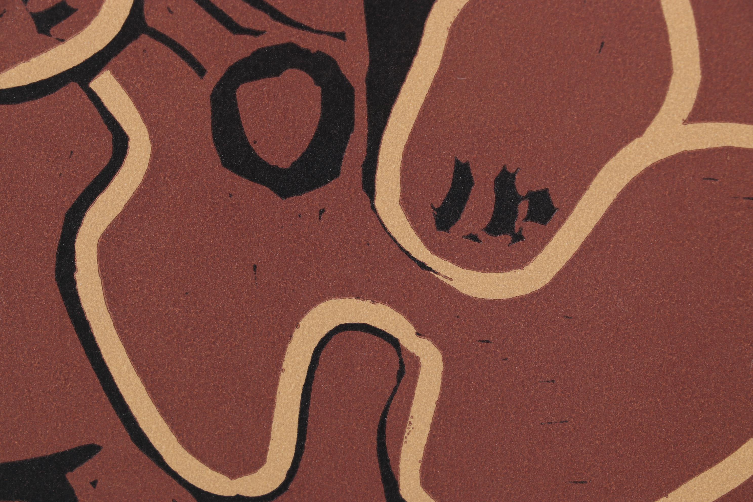 Pablo Picasso Linocut "Guitar Player and Seated Woman," 1962