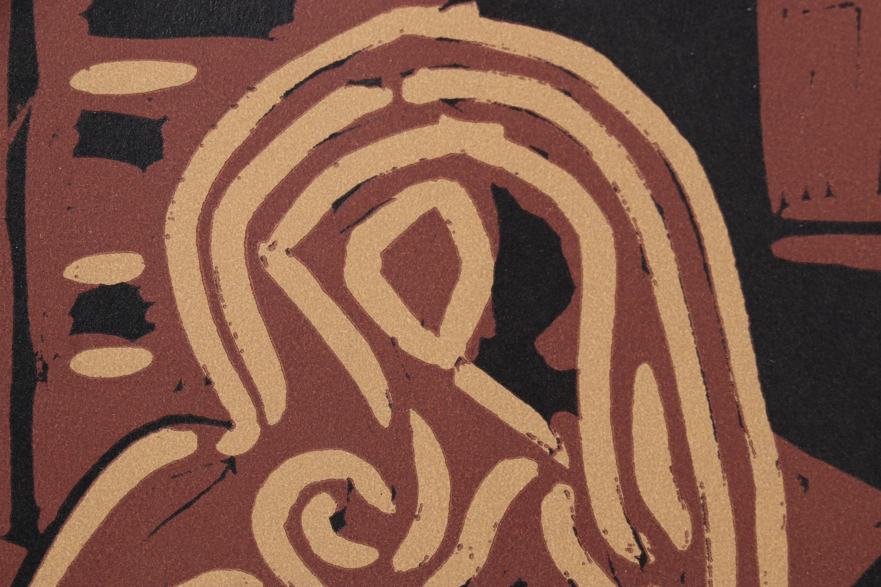 Pablo Picasso Linocut "Guitar Player and Seated Woman," 1962