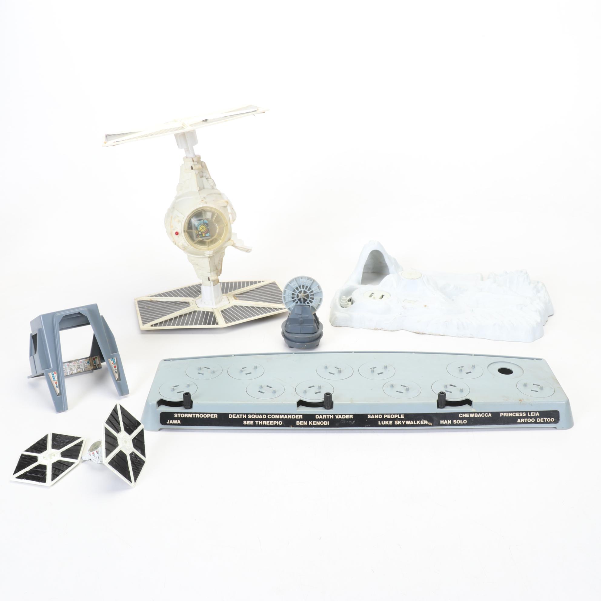 Kenner Star Wars TIE Fighter, Action Figure Display Stand, and Hoth Base Stand