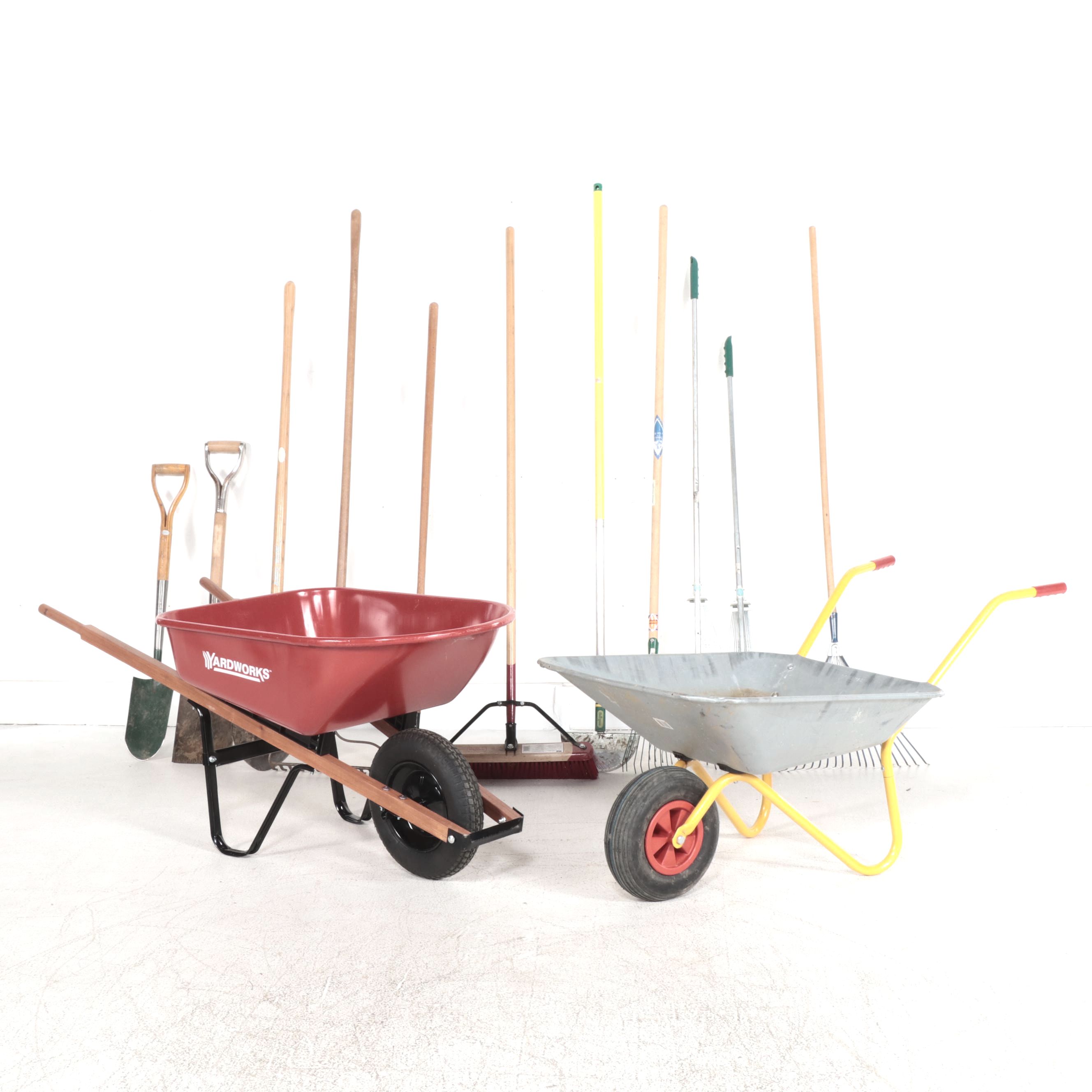 Yardworks and Other Wheelbarrow with Lawn Care Tools