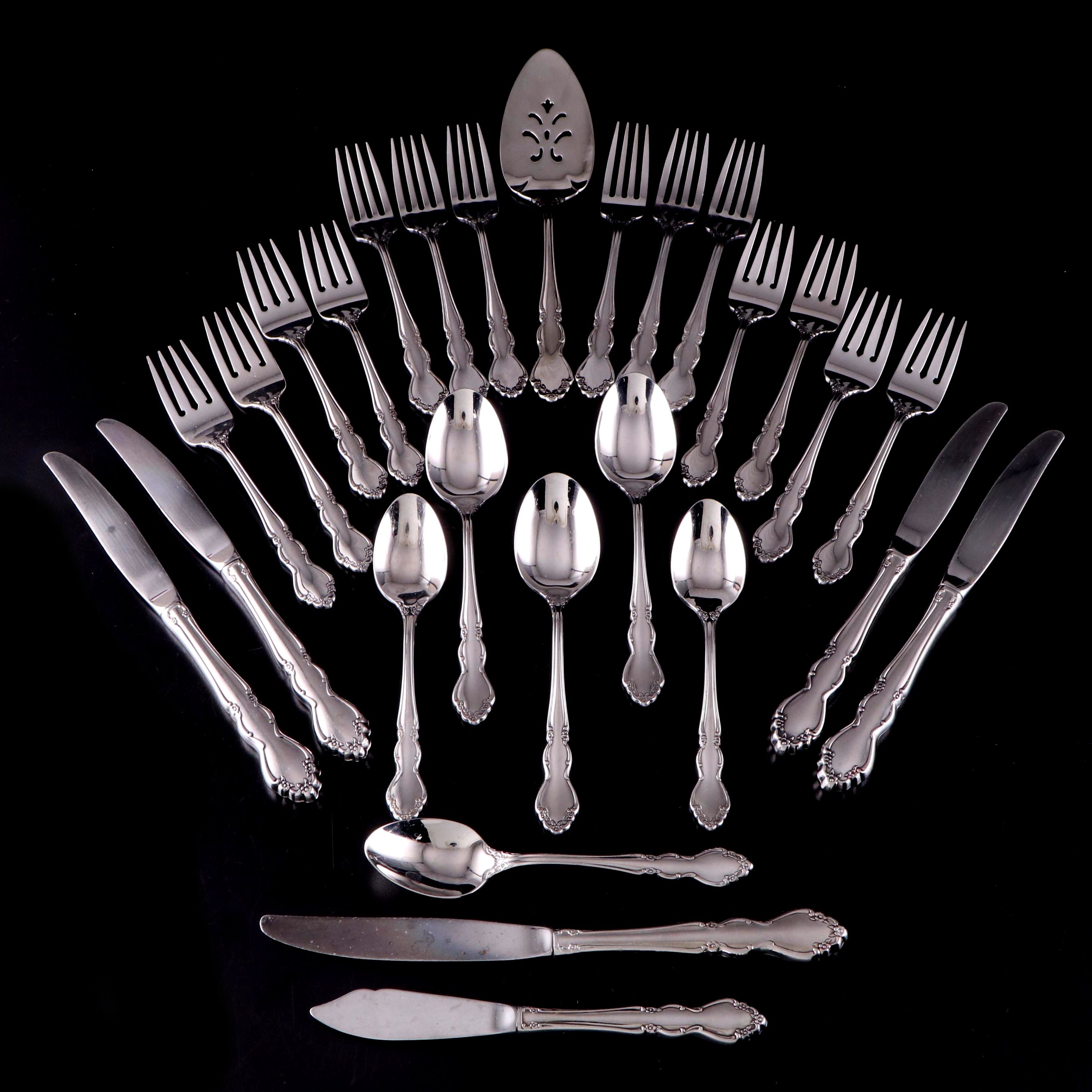 Oneida "Dover" Stainless Steel Flatware, Mid to Late 20th C.