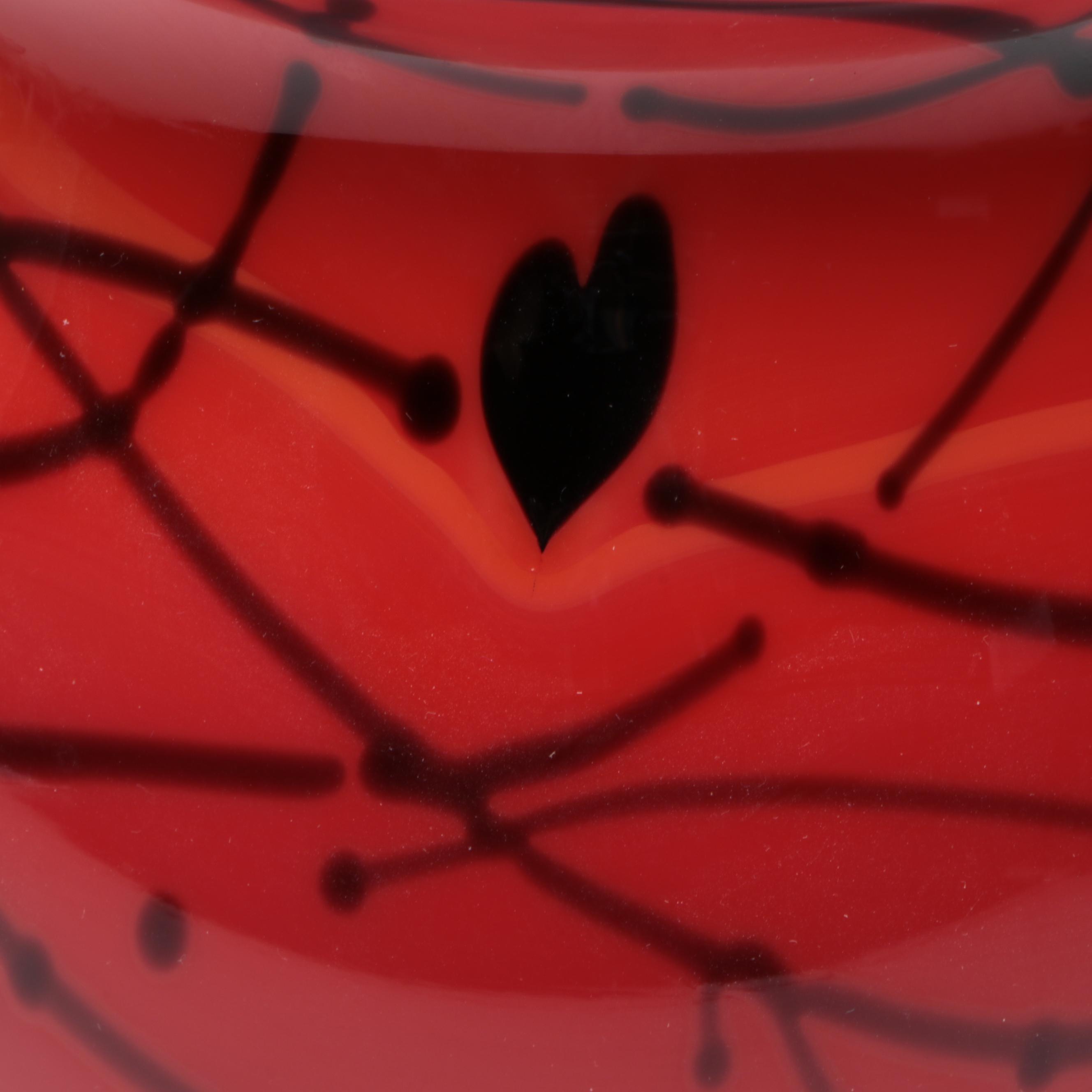 Fenton "Hanging Heart Bittersweet" Blown Art Glass Vase