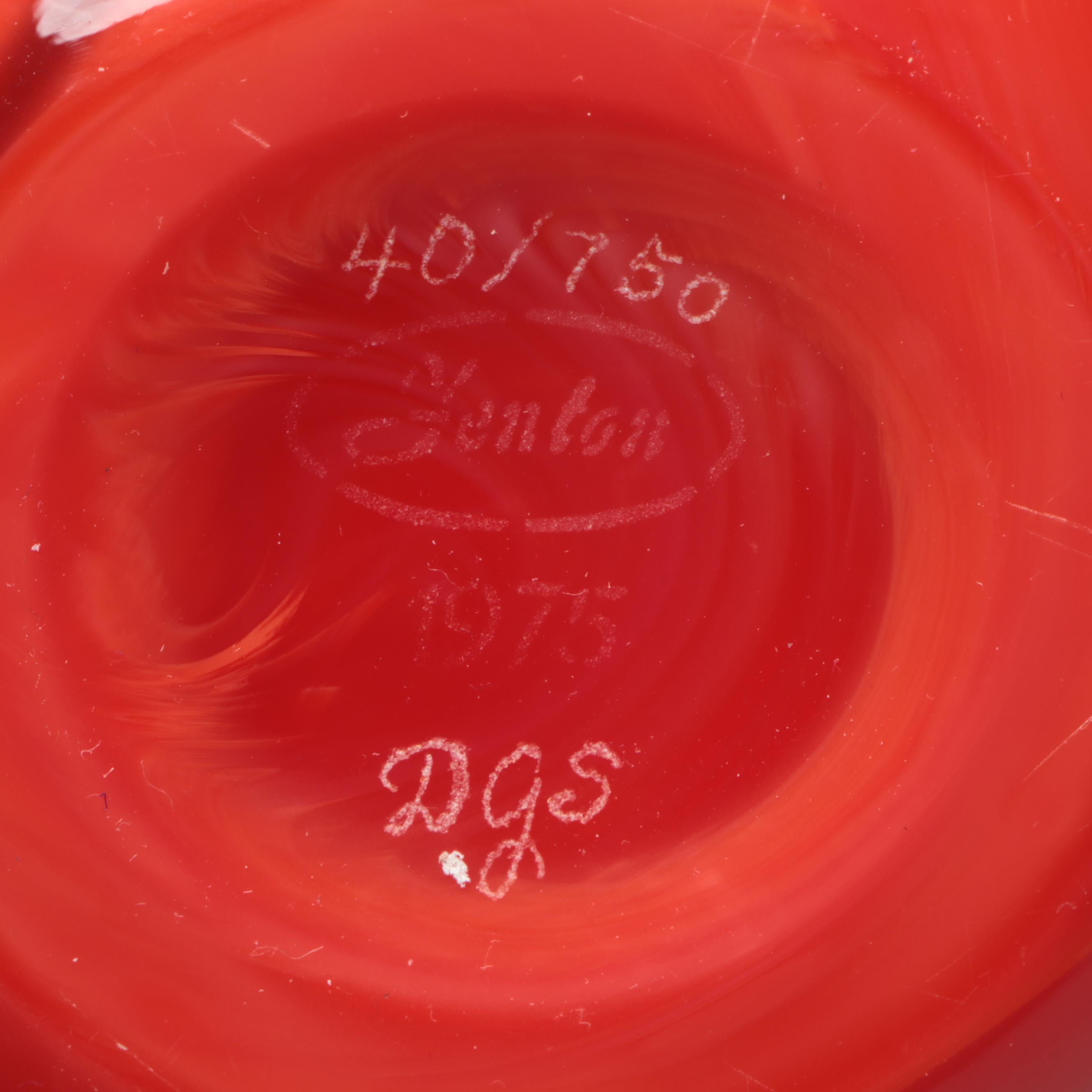 Fenton "Hanging Heart Bittersweet" Blown Art Glass Vase