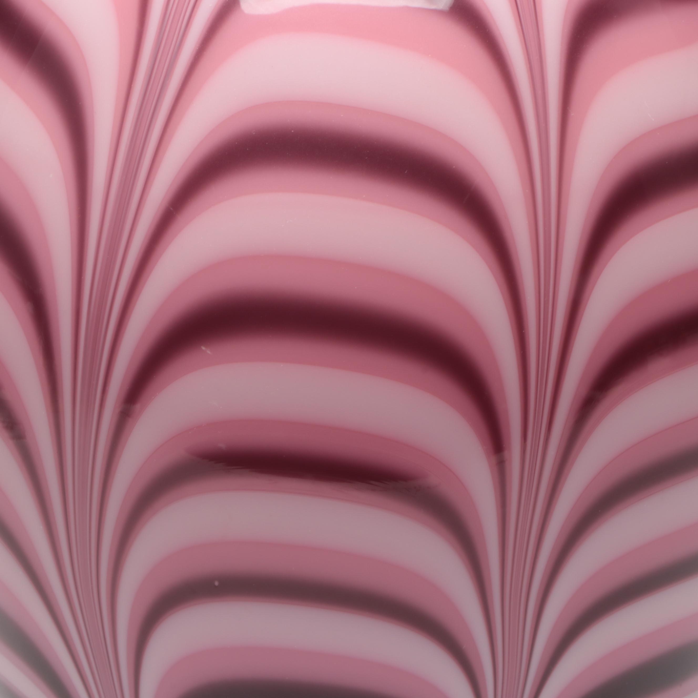 Fenton Pulled Feather Robert Barber Collection Glass Vase