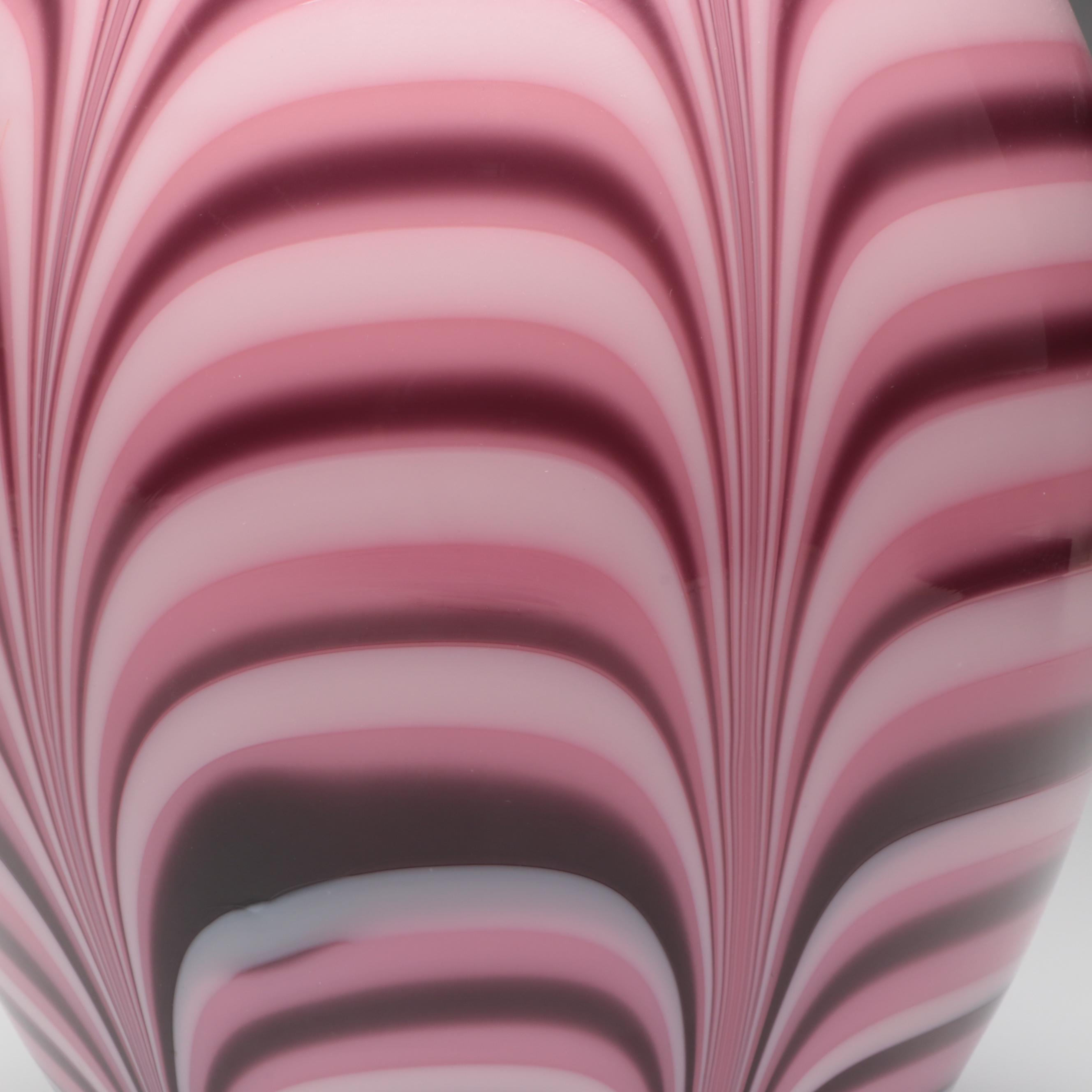 Fenton Pulled Feather Robert Barber Collection Glass Vase