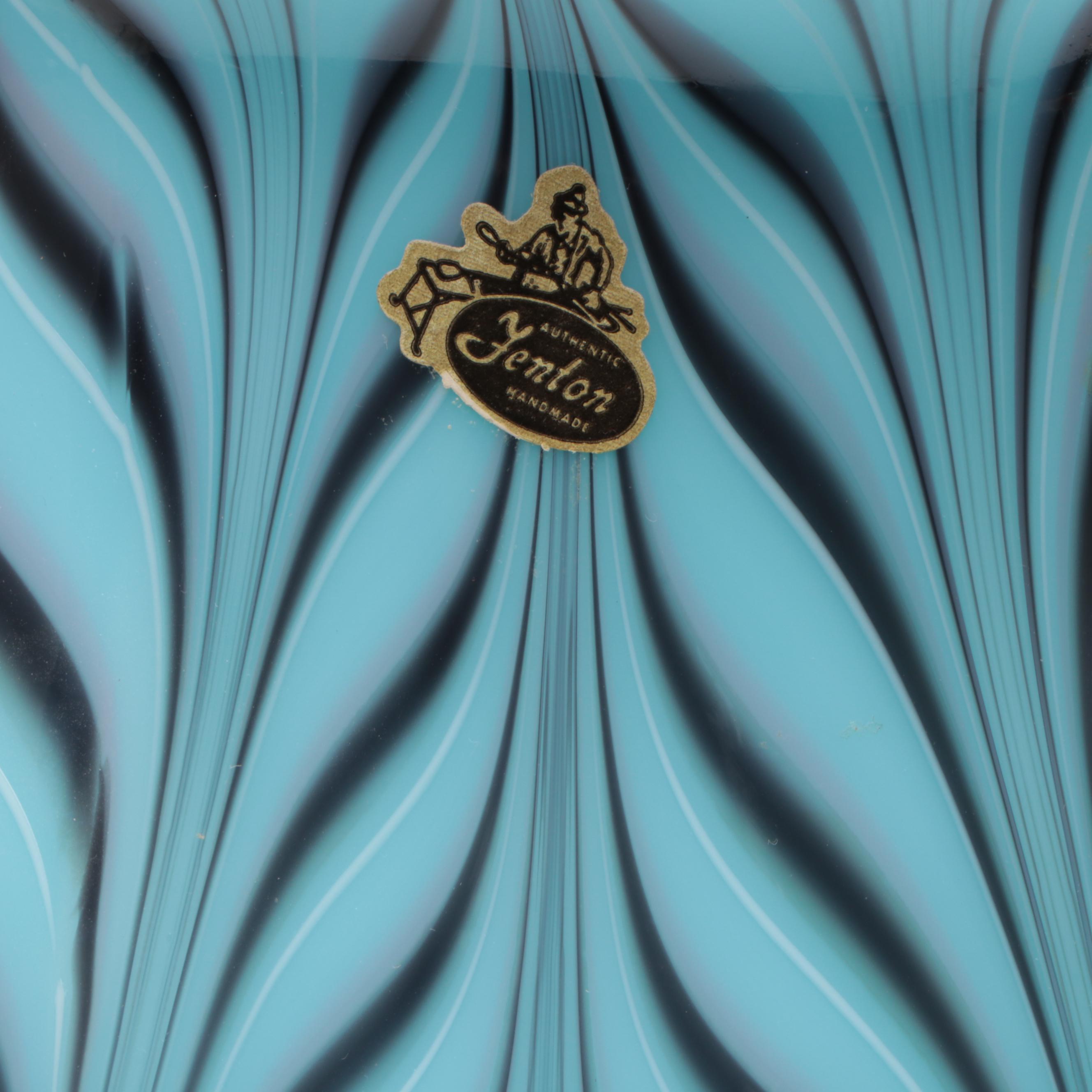 Fenton Pulled Feather Robert Barber Collection Glass Vase