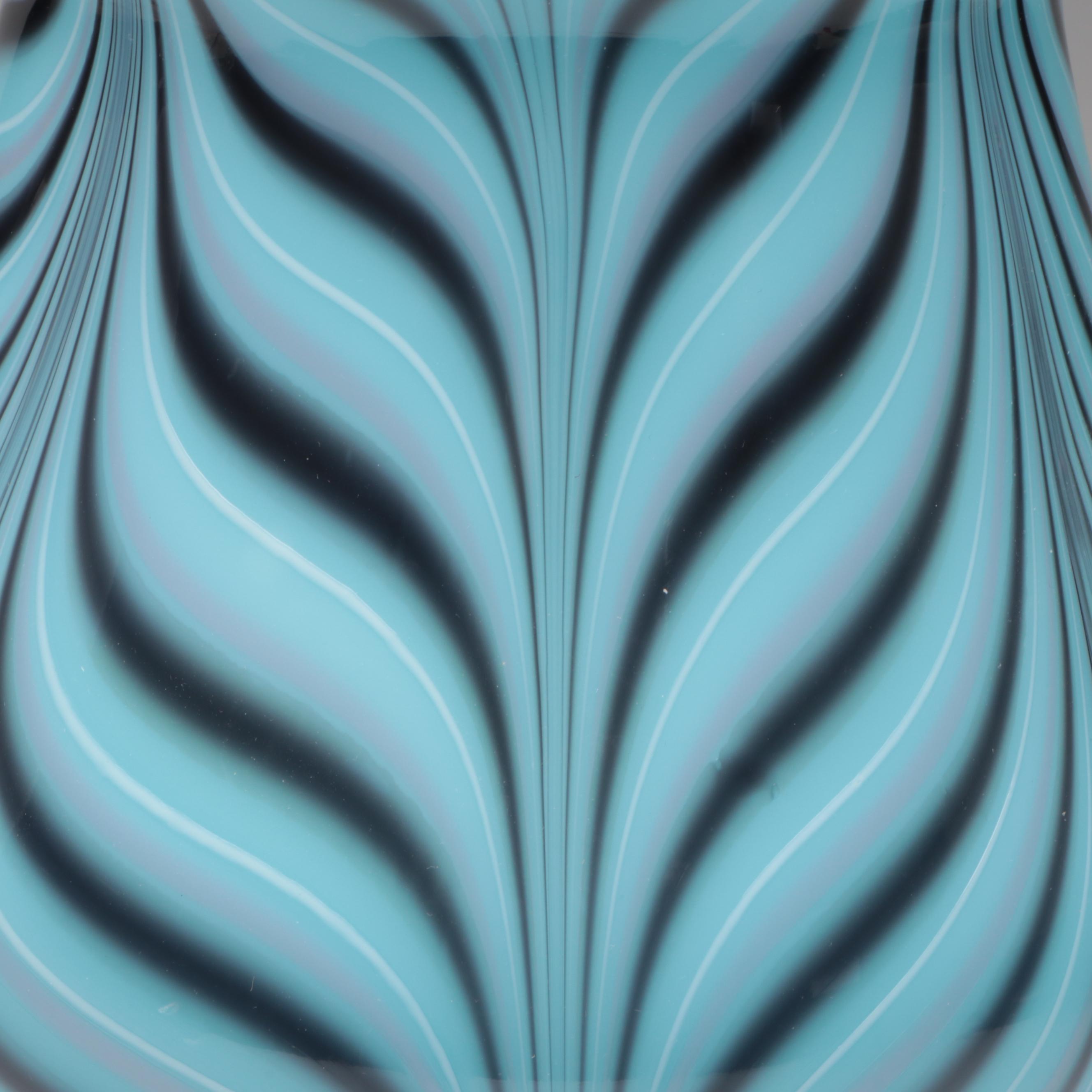 Fenton Pulled Feather Robert Barber Collection Glass Vase