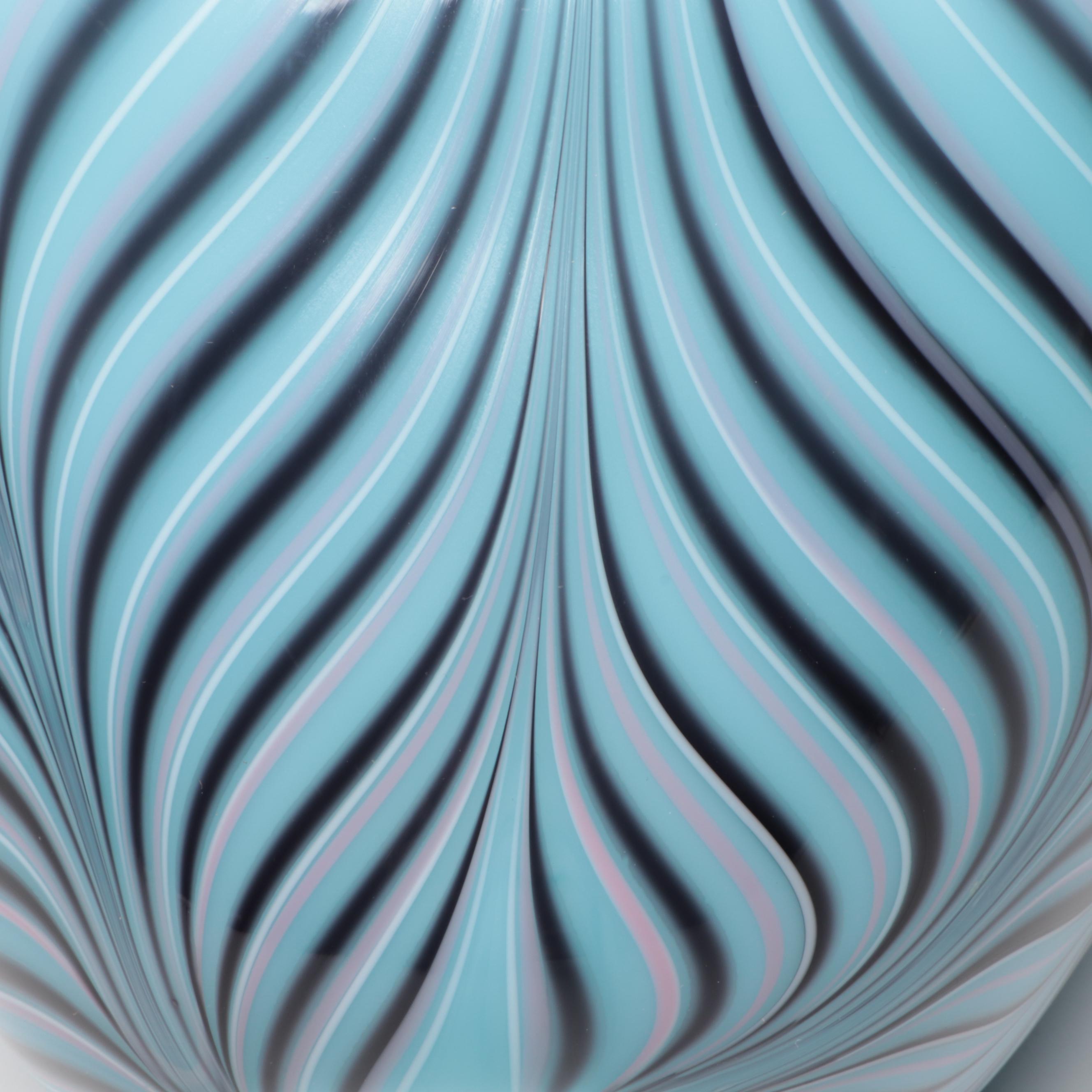 Fenton Pulled Feather Robert Barber Collection Glass Vase