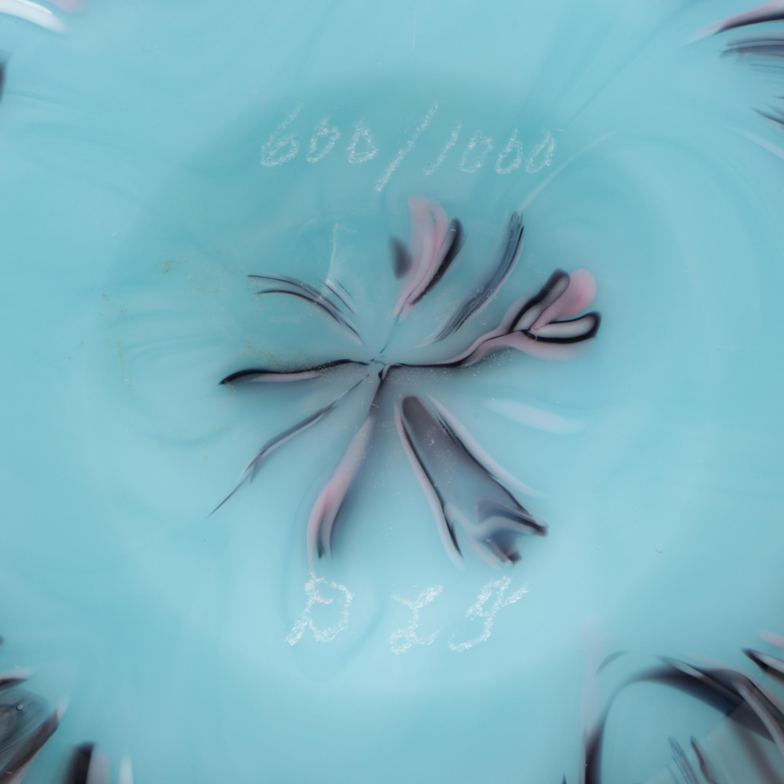 Fenton Pulled Feather Robert Barber Collection Glass Vase