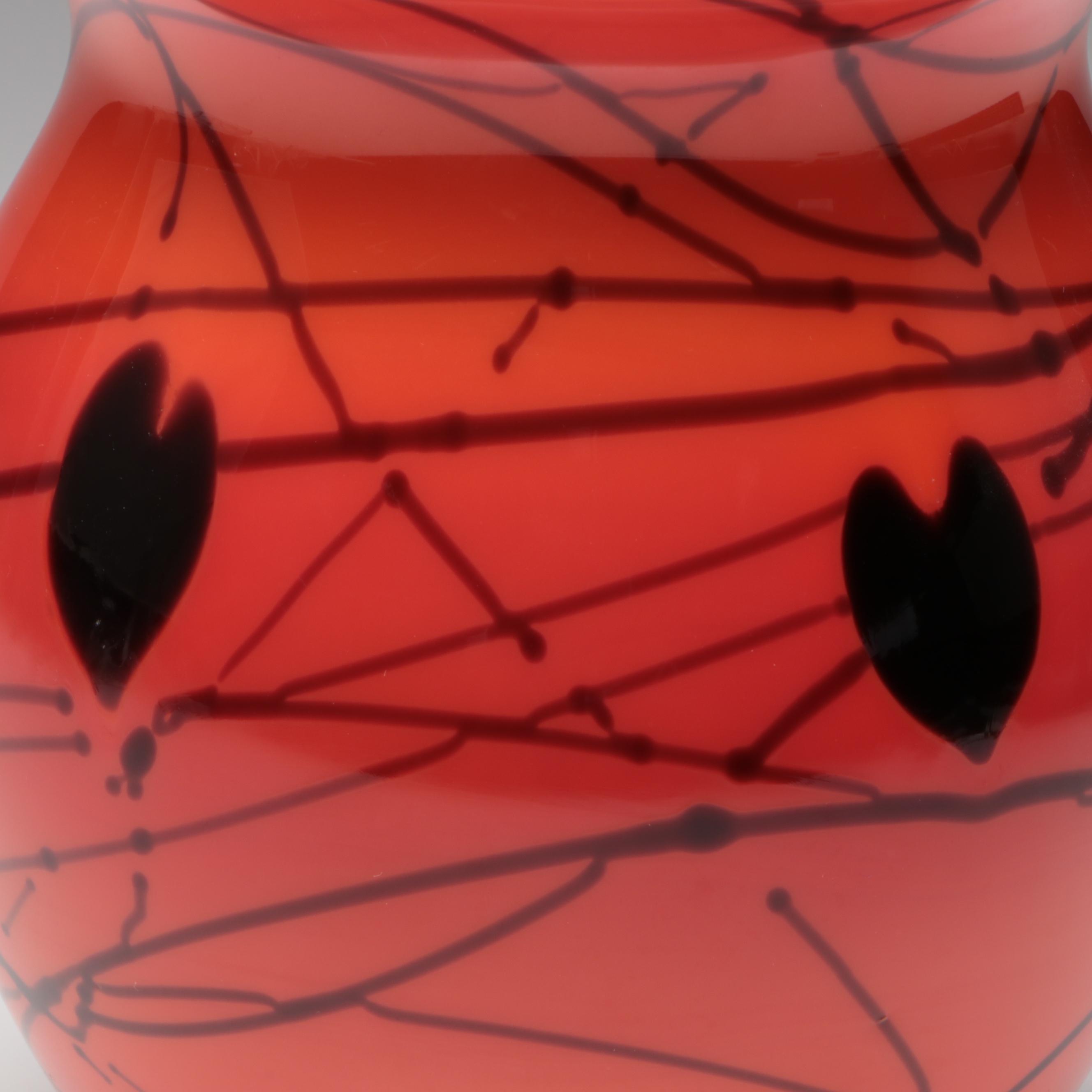 Fenton "Hanging Heart Bittersweet" Blown Art Glass Vase