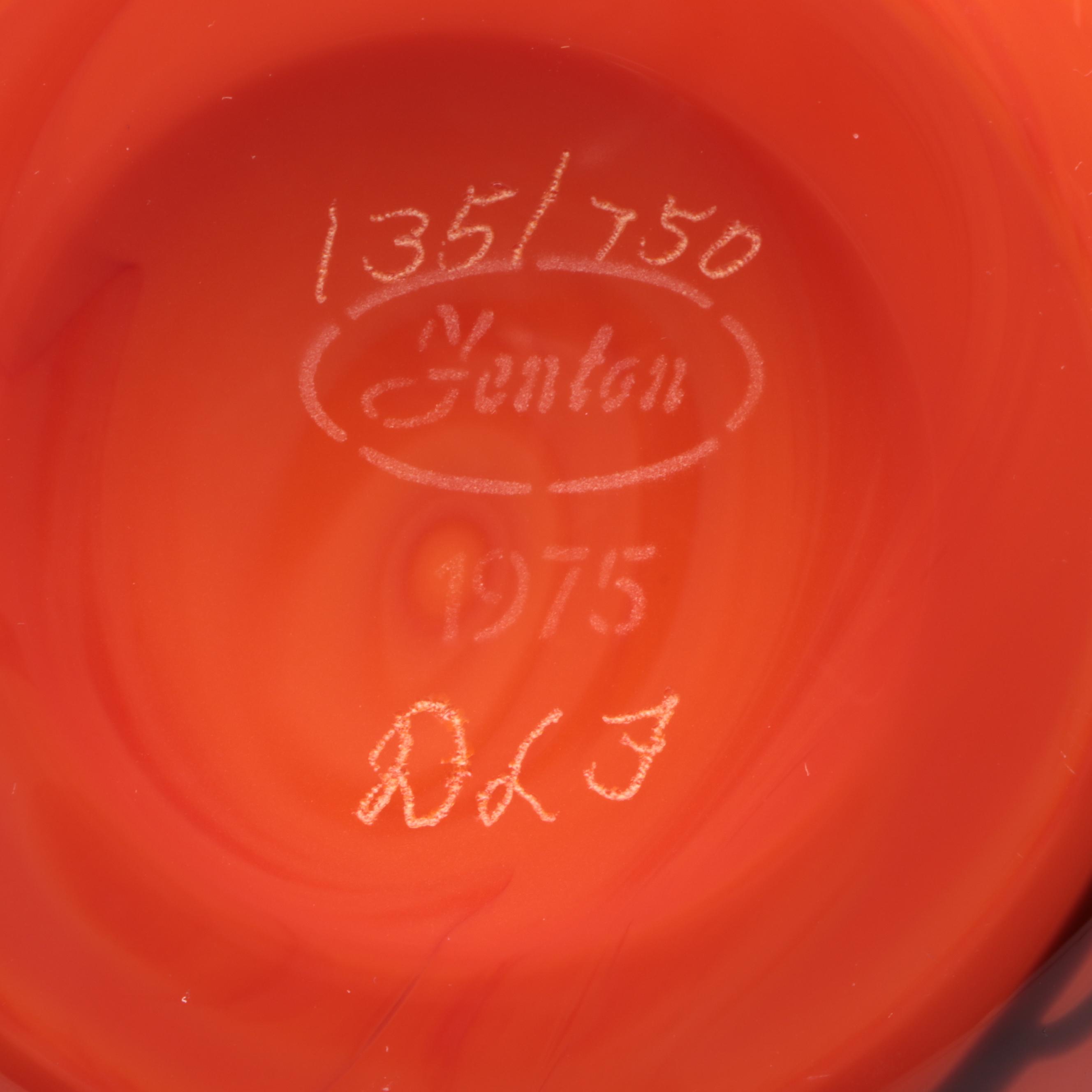 Fenton "Hanging Heart Bittersweet" Blown Art Glass Vase