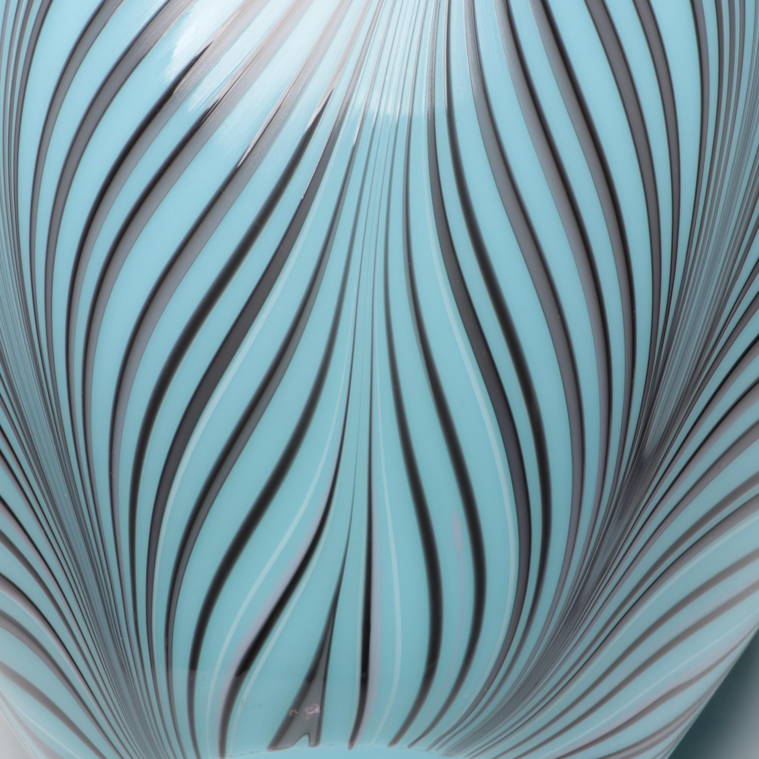 Fenton Pulled Feather Robert Barber Collection Glass Vase