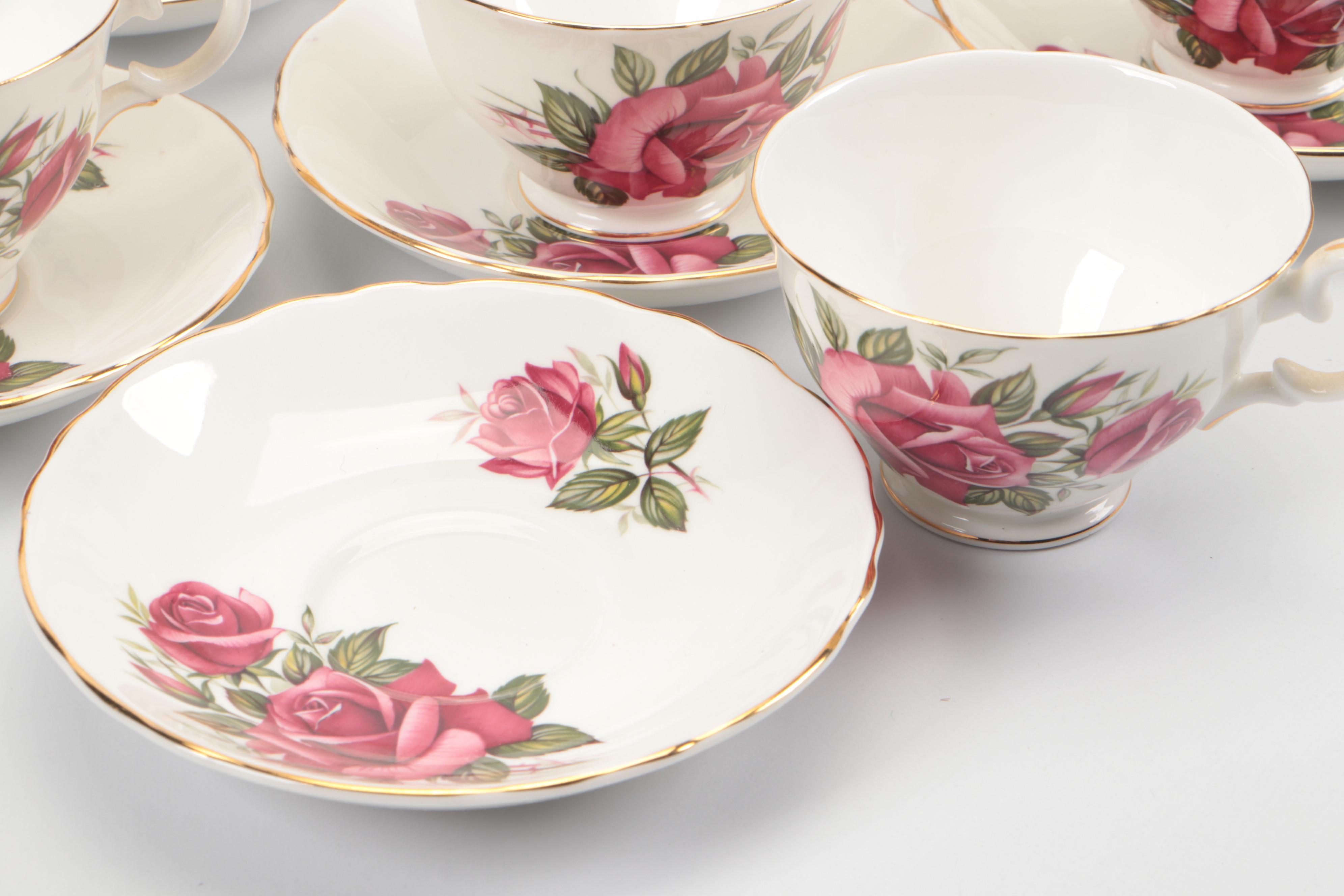 Crown Staffordshire and Royal Dover China English Bone China Teacups and Saucers