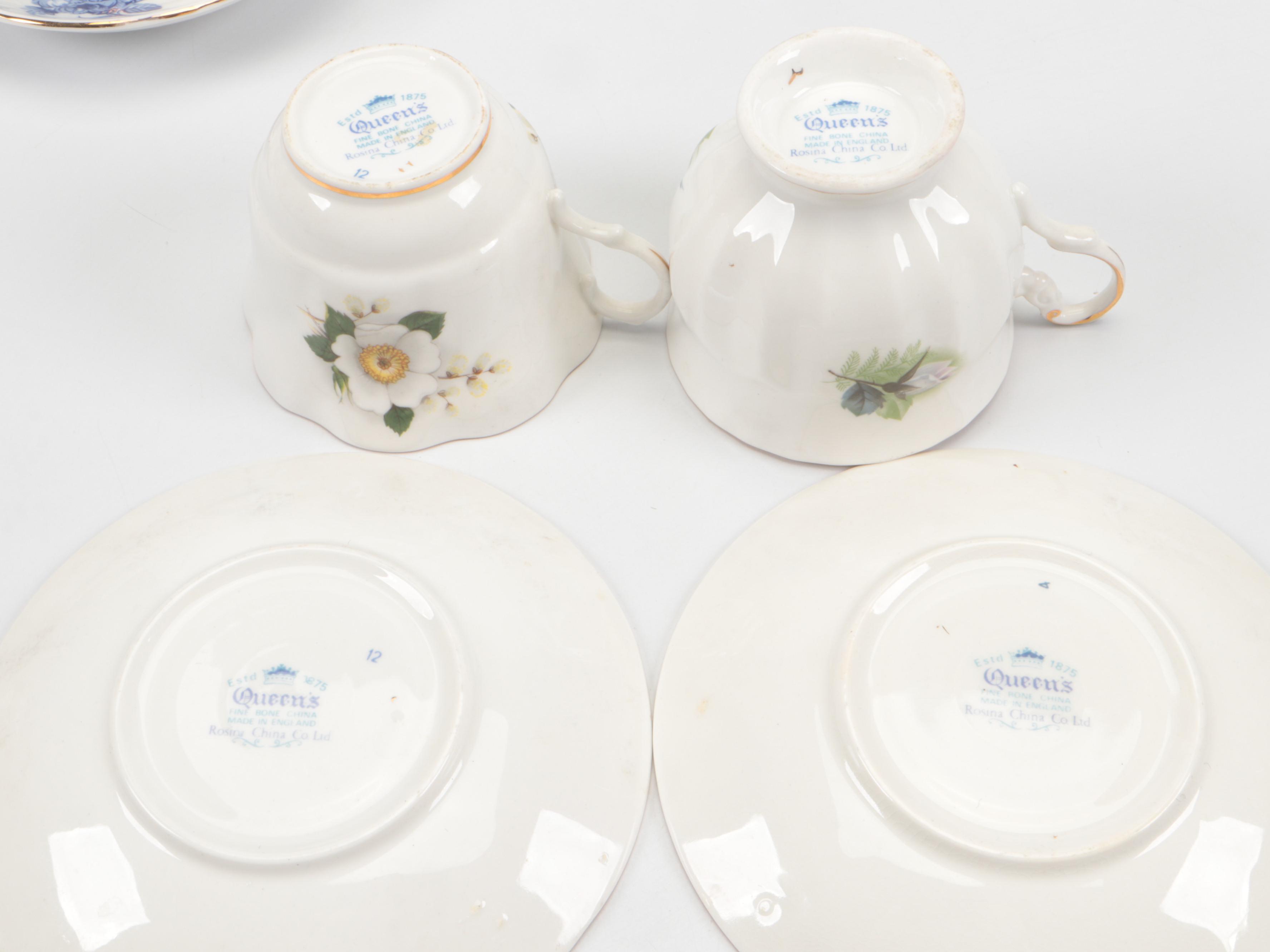 Crown Staffordshire and Royal Dover China English Bone China Teacups and Saucers