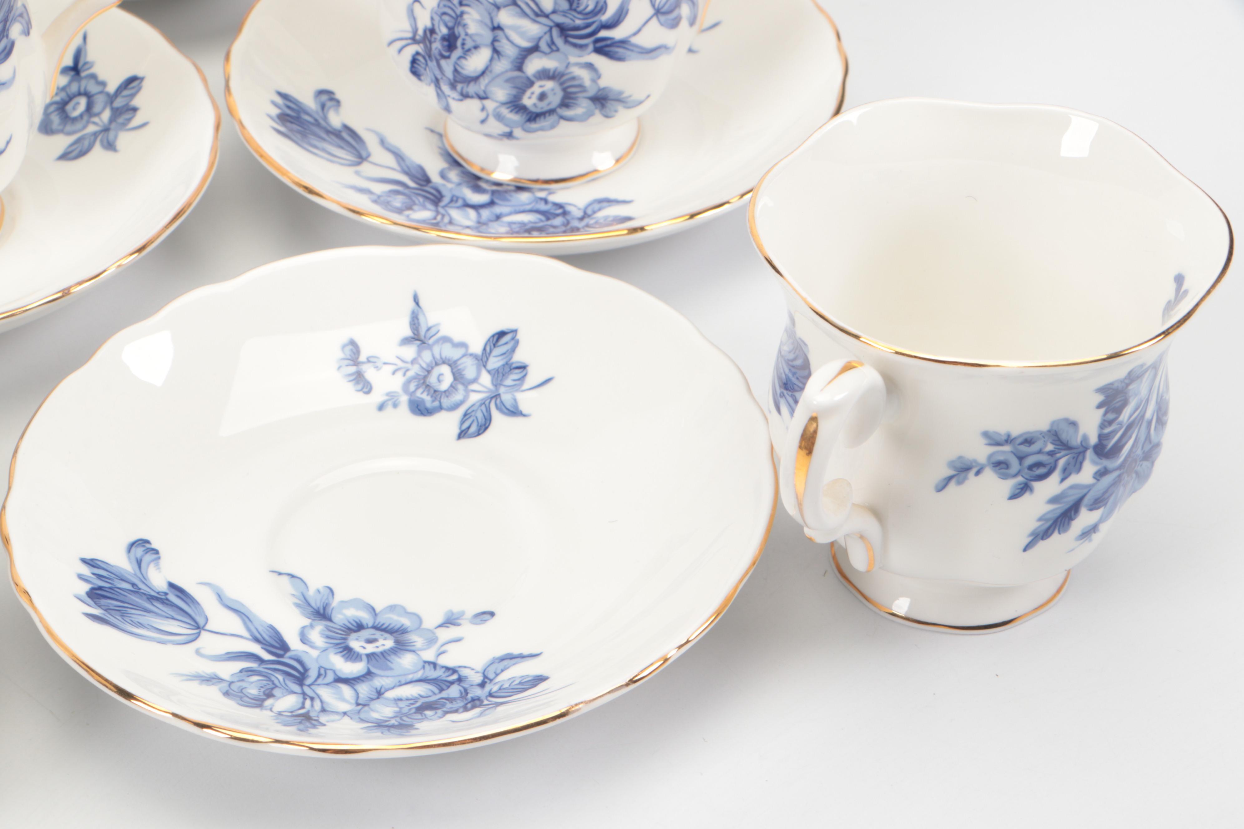 Crown Staffordshire and Royal Dover China English Bone China Teacups and Saucers