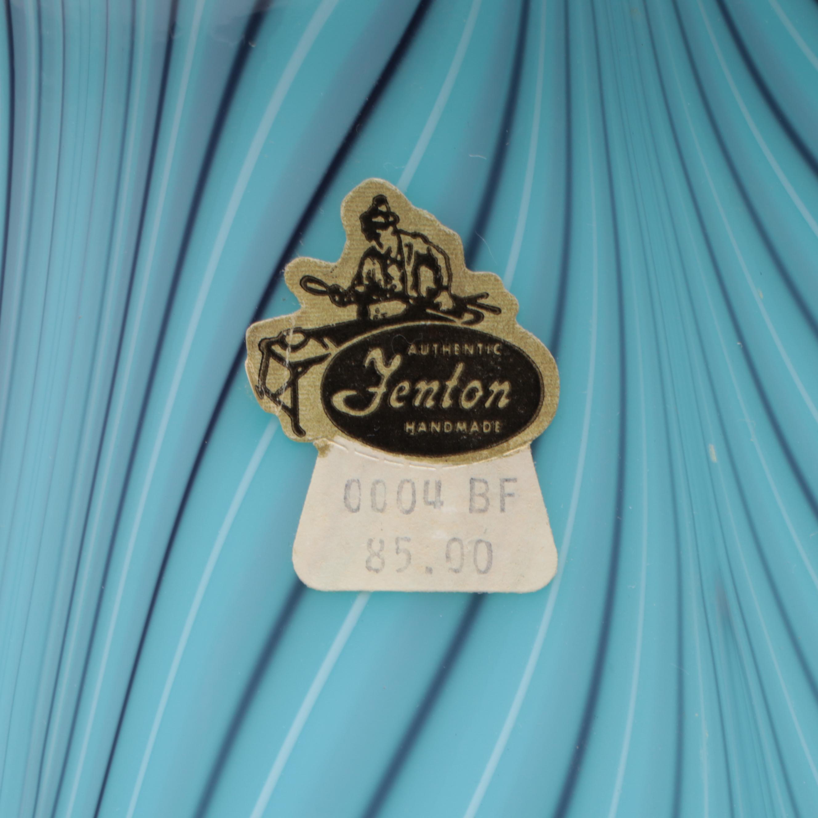 Fenton Pulled Feather Robert Barber Collection Glass Vase