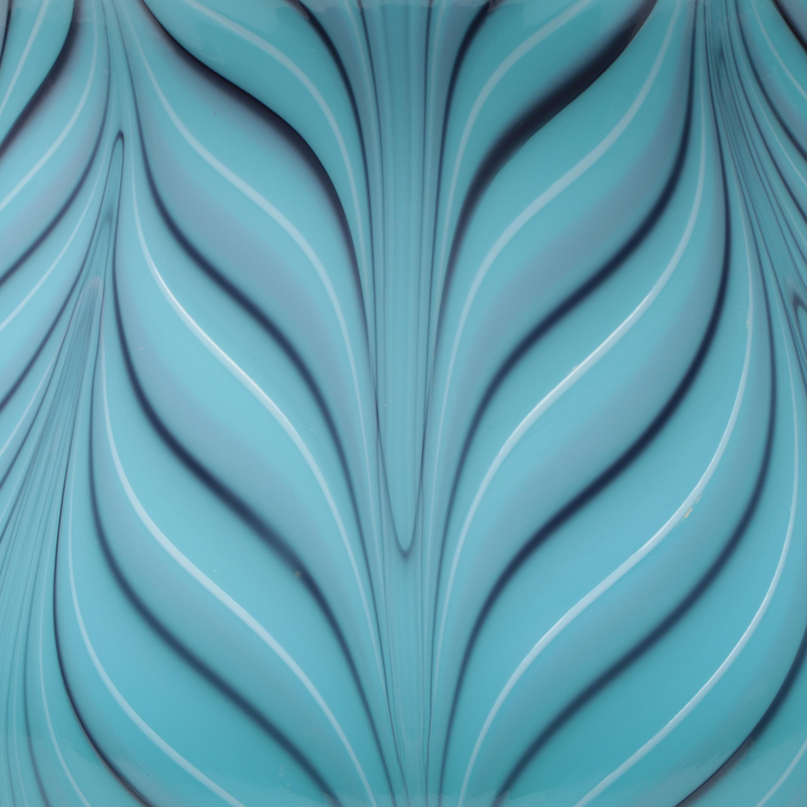 Fenton Pulled Feather Robert Barber Collection Glass Vase