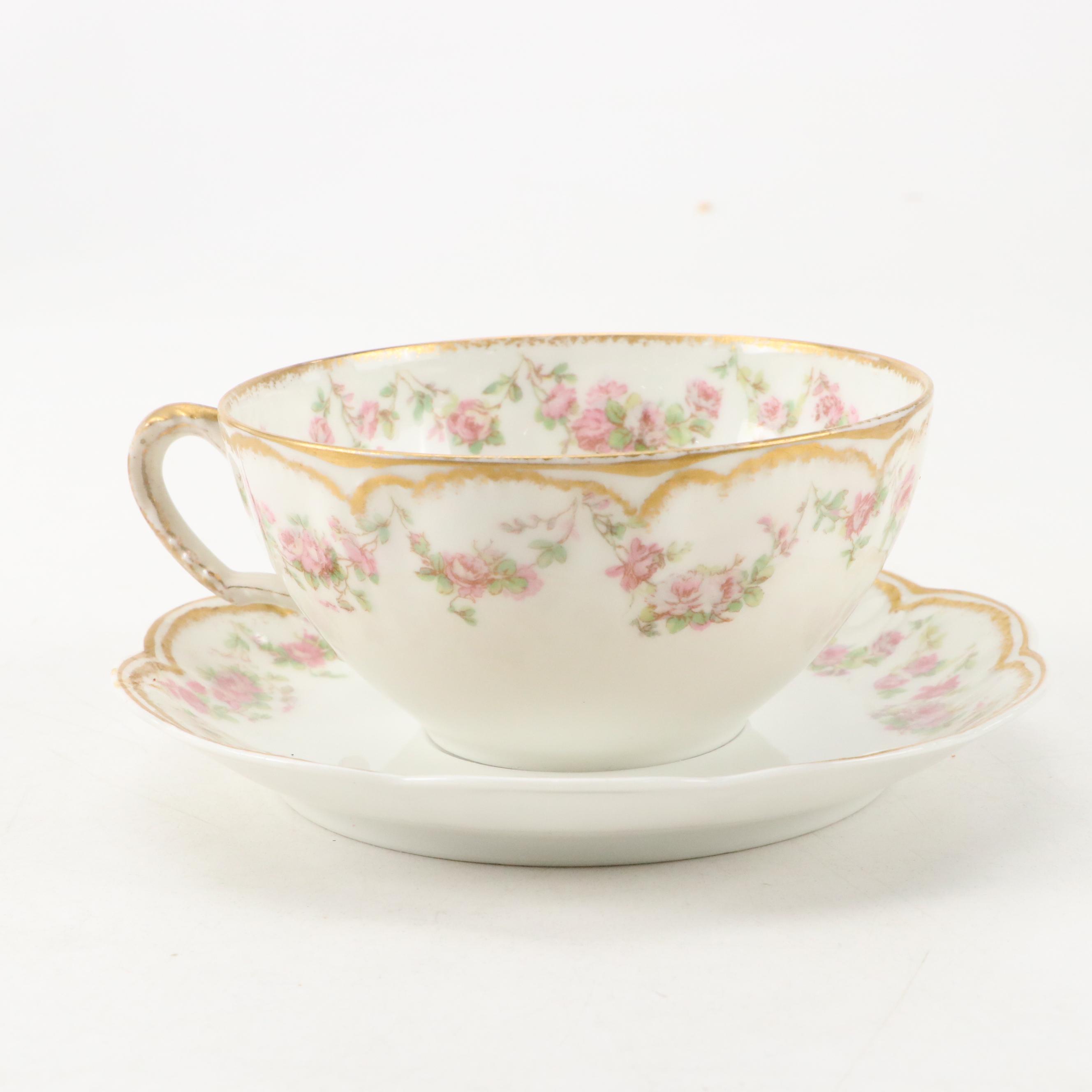 Haviland & Co Floral Motif Porcelain Dinner Plates, Fruit Bowls and More