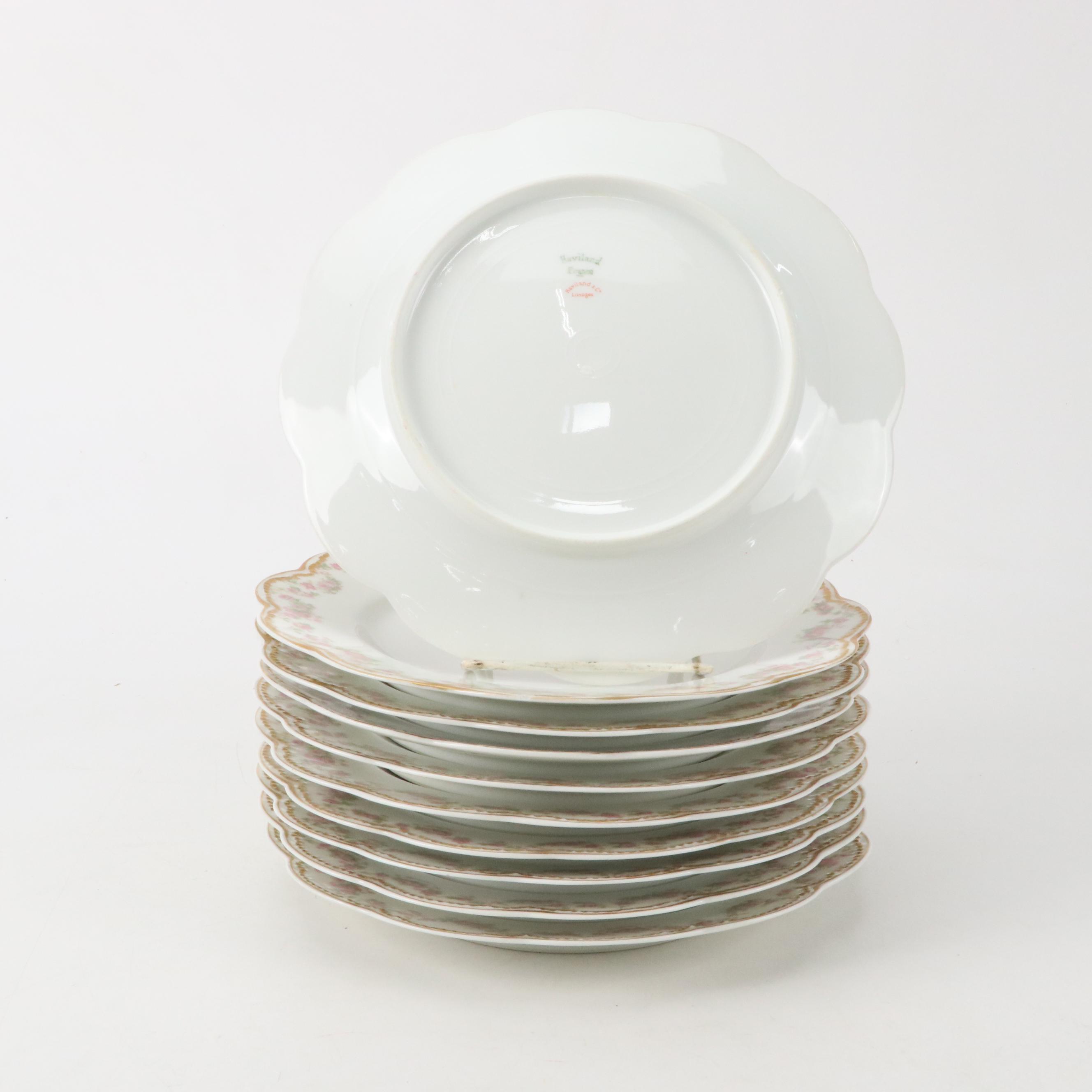 Haviland & Co Floral Motif Porcelain Dinner Plates, Fruit Bowls and More