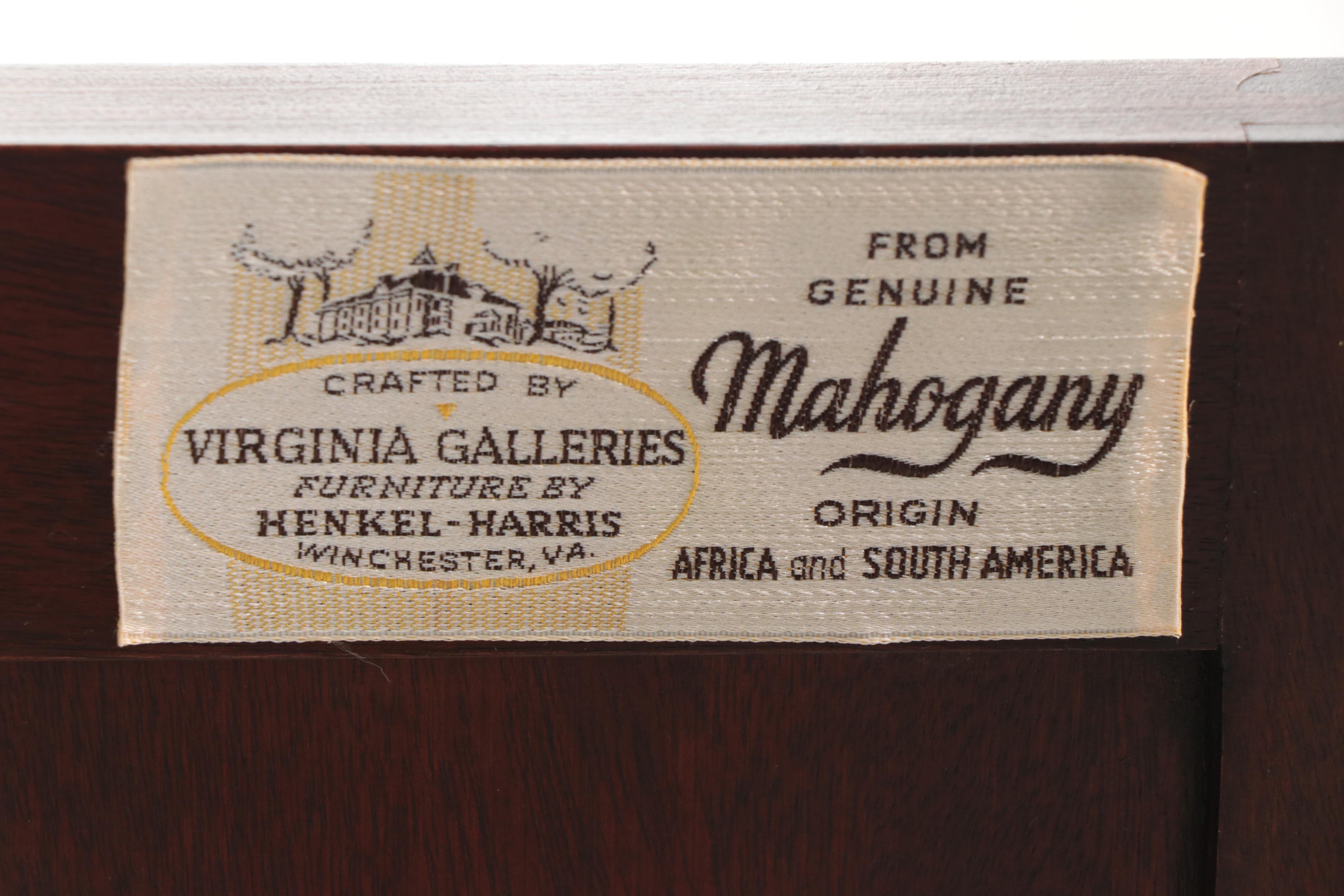Virginia Galleries by Henkel-Harris Federal Style Mahogany Corner Cabinet
