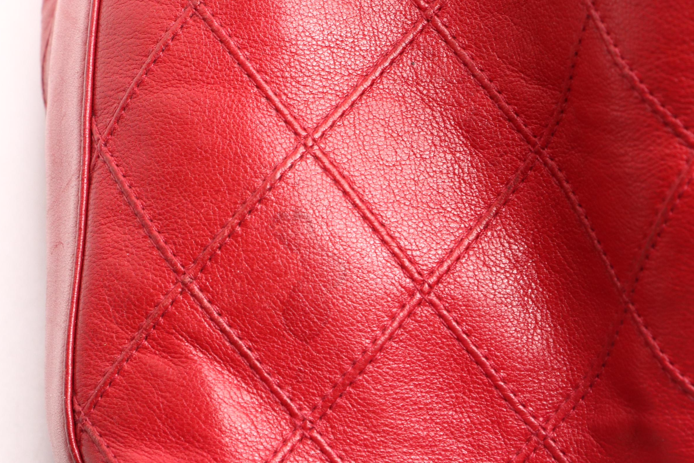 Chanel CC Drawstring Bucket Bag in Diamond Stitched Lambskin Leather with Pouch