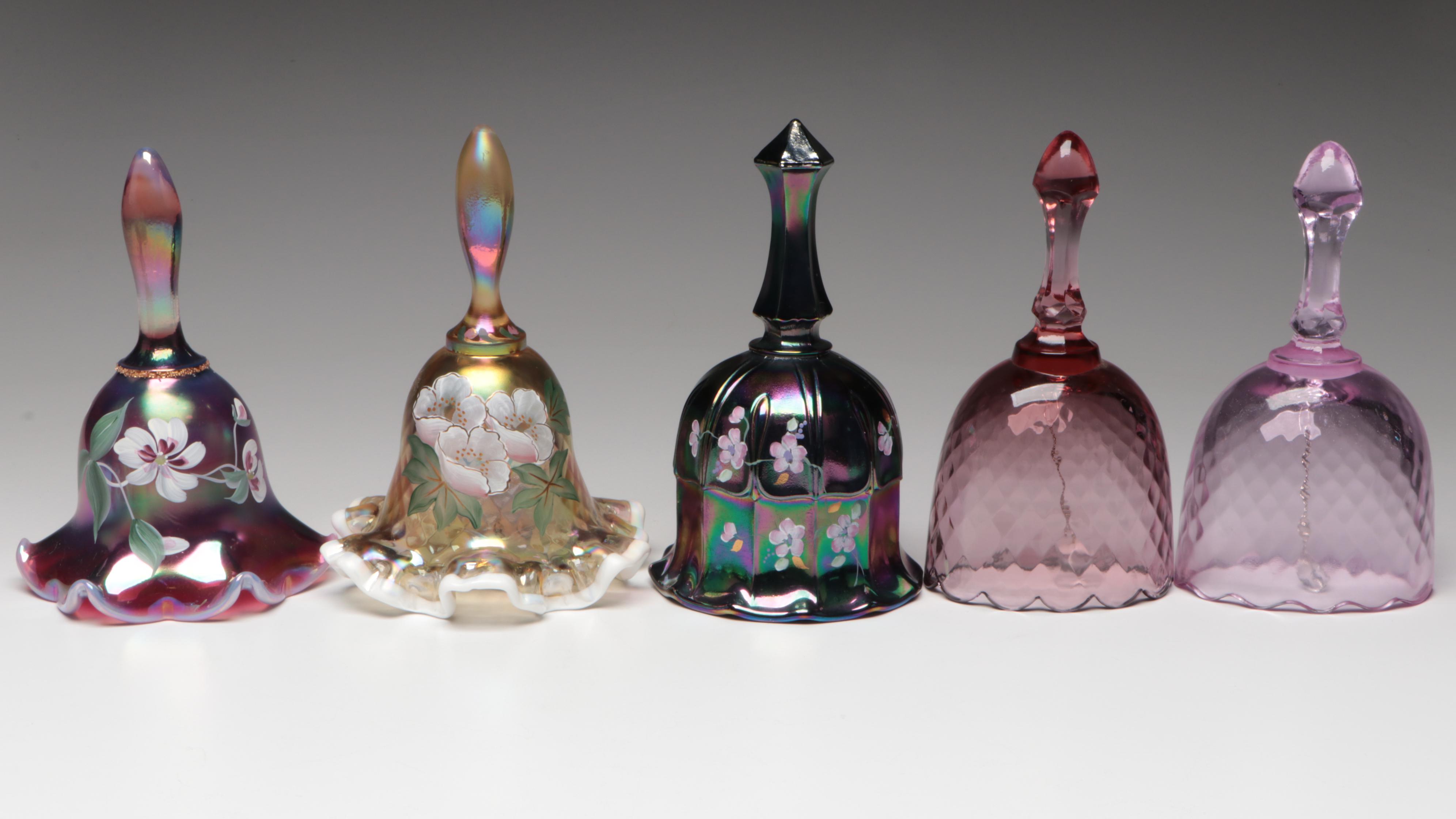 Fenton Museum Collection Custard Glass Bell with More Glass Bells