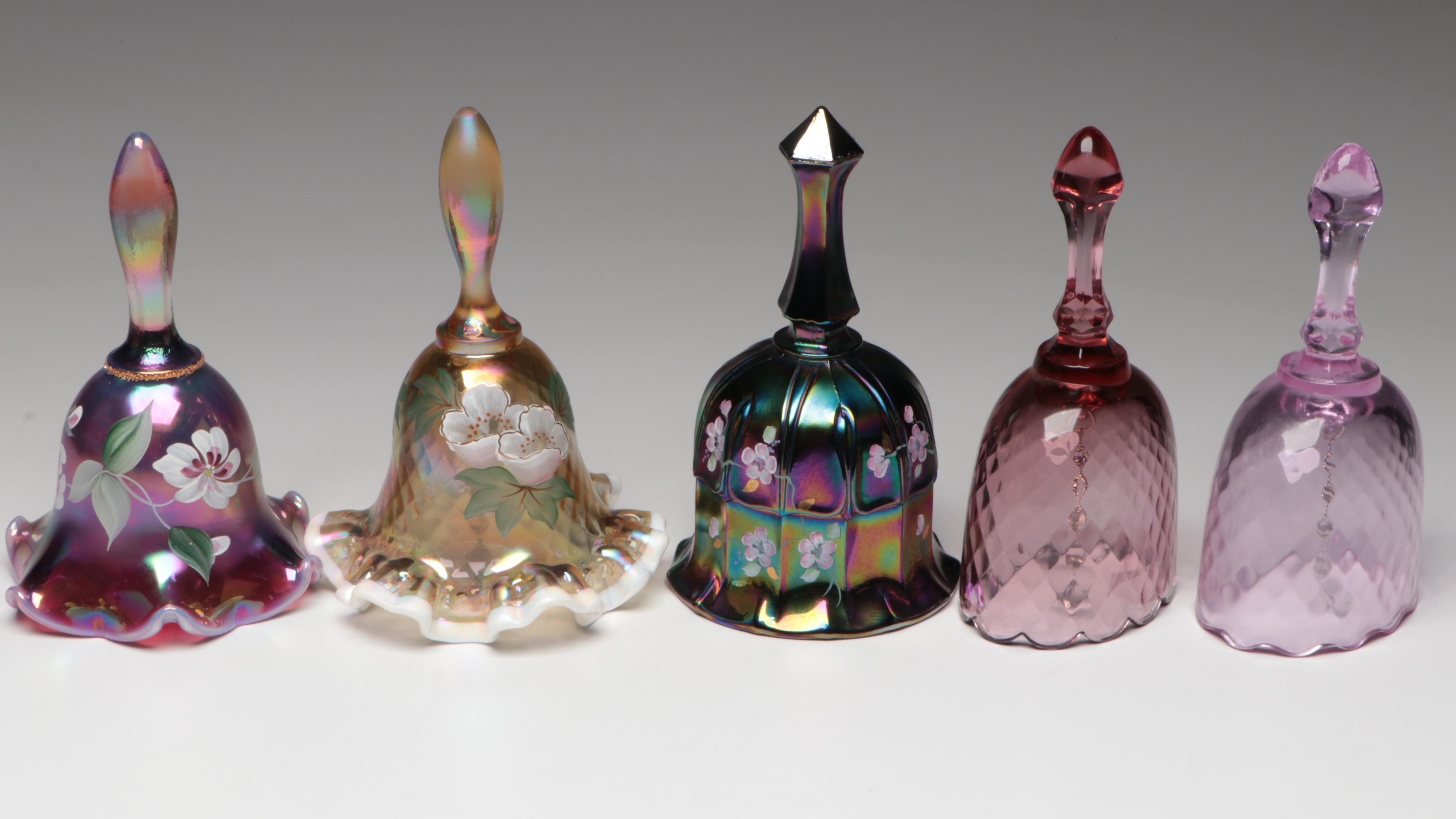 Fenton Museum Collection Custard Glass Bell with More Glass Bells